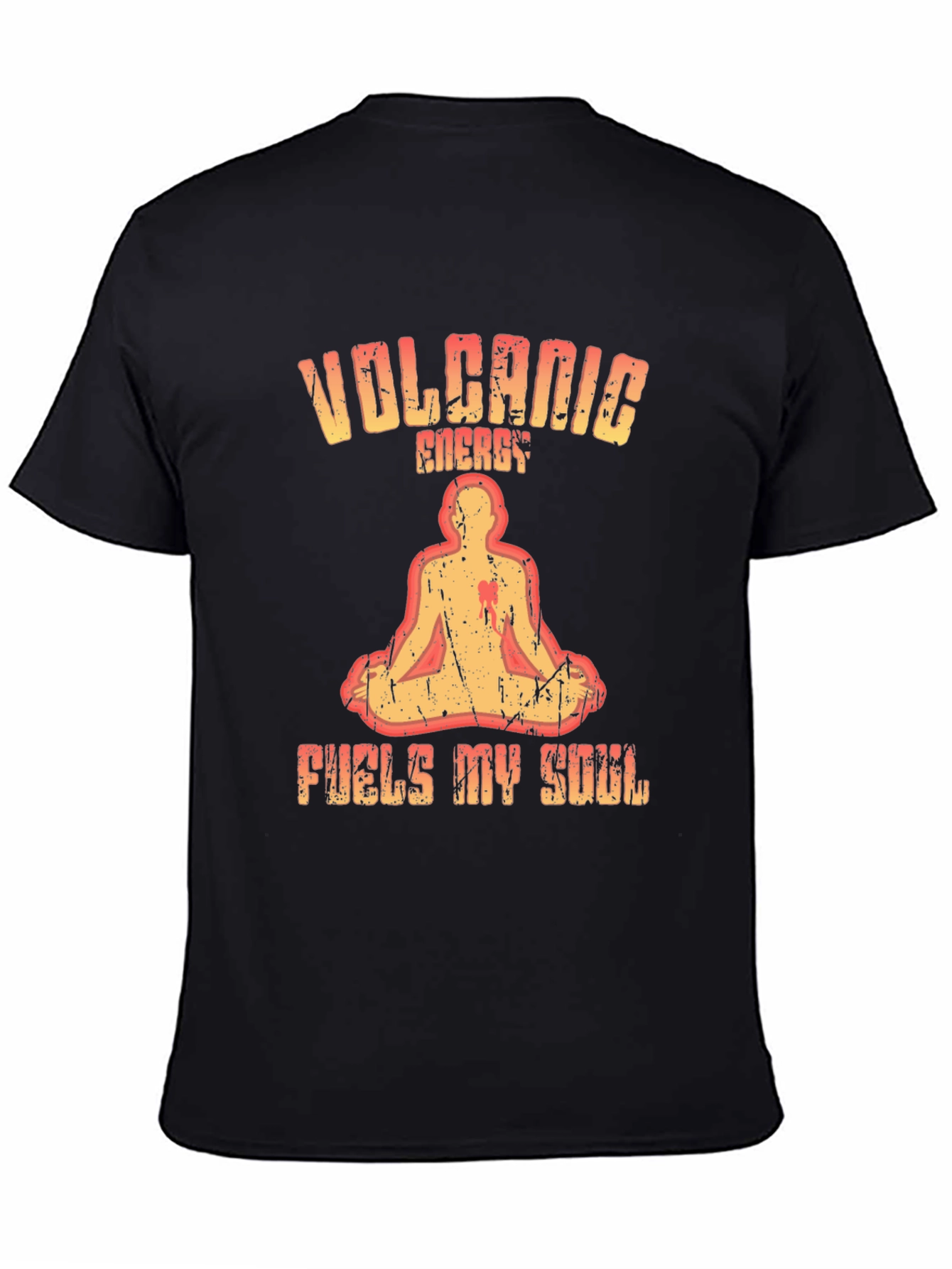 Black Volcanic Energy Graphic Tee - Men's Black T-Shirt view 4