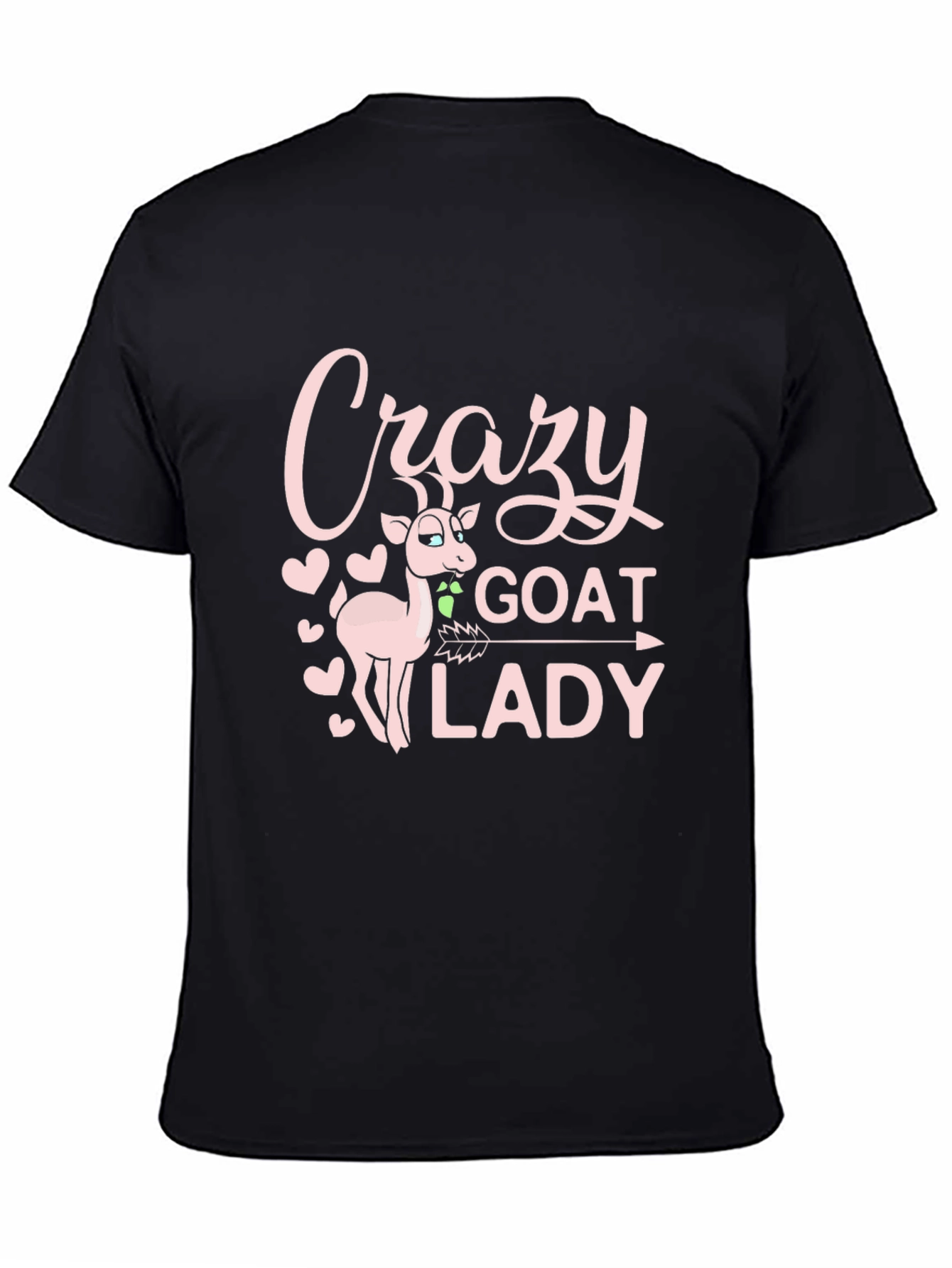 Black Crazy Goat Lady Graphic Tee - Black view 4