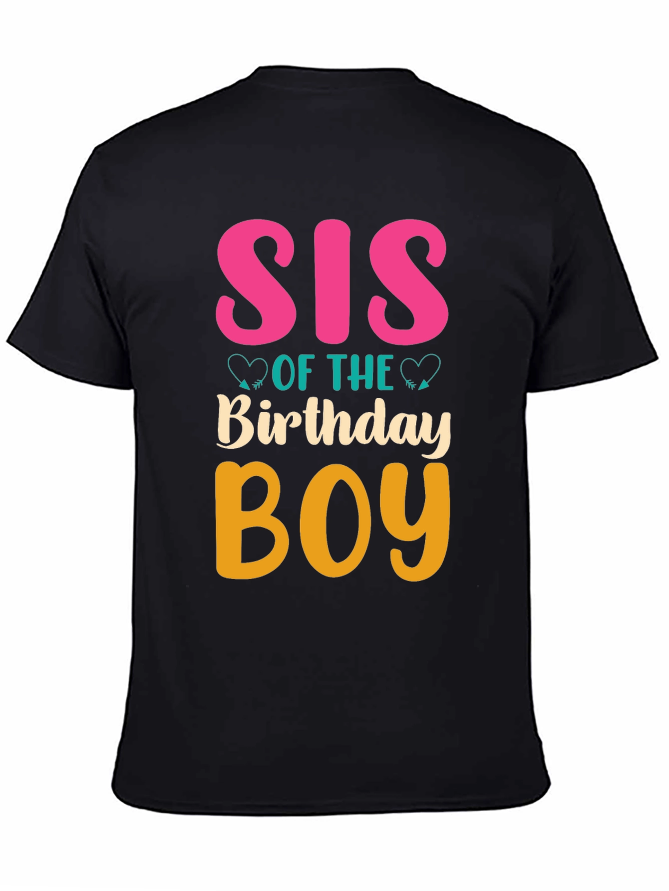 Black Sis of the Birthday Boy T-Shirt view 4