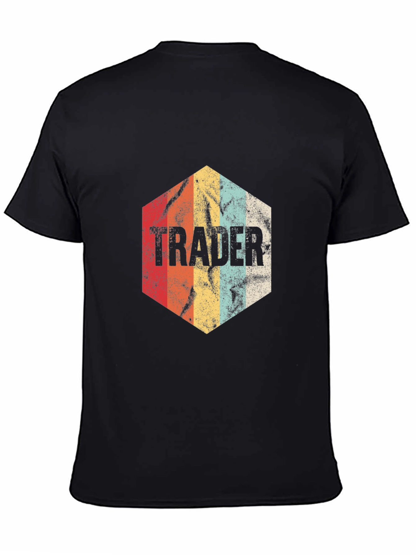 Black Vintage Trader T-Shirt - Retro Investment Style view 4