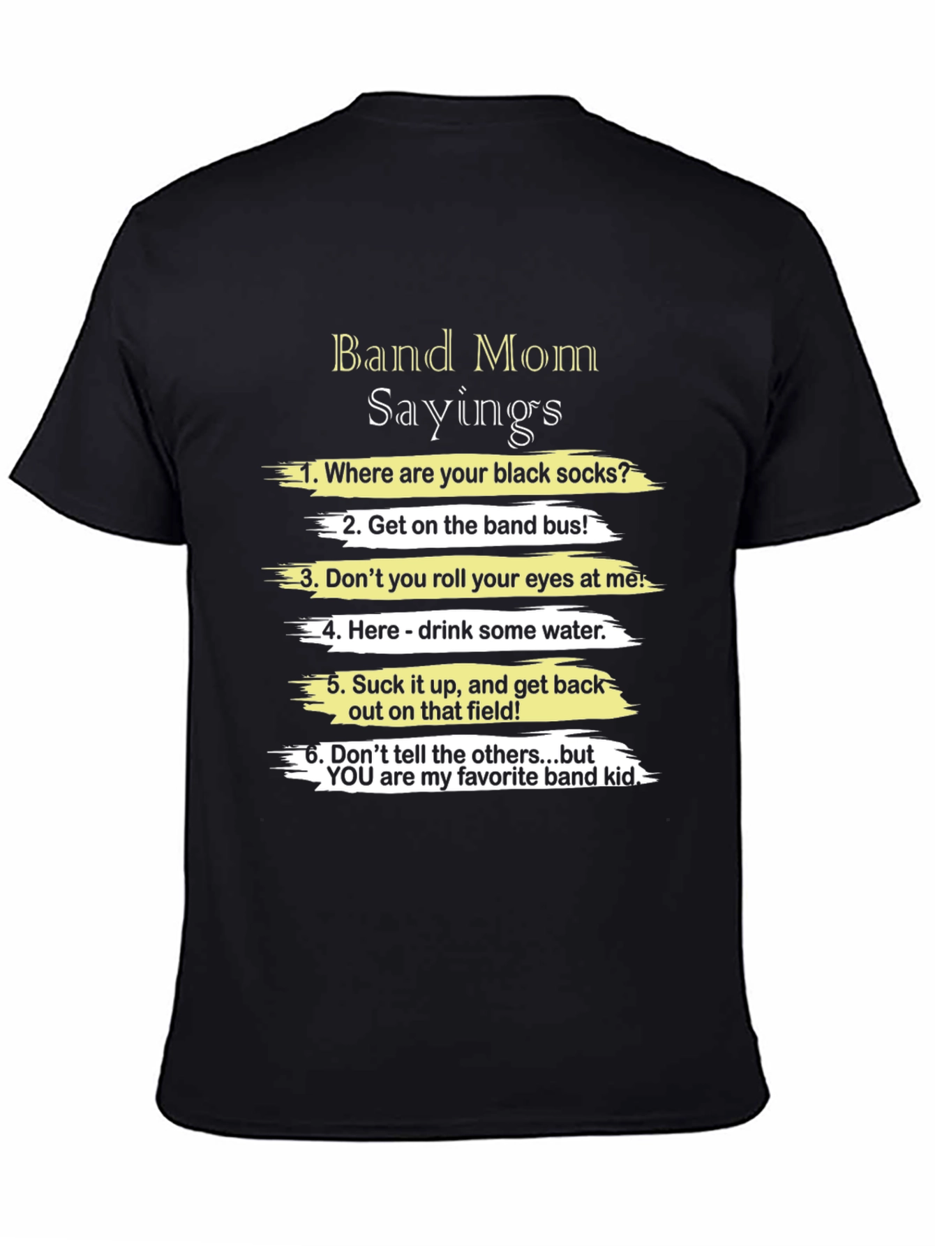Black Band Mom Sayings T-Shirt - Funny Band Parent Apparel view 4