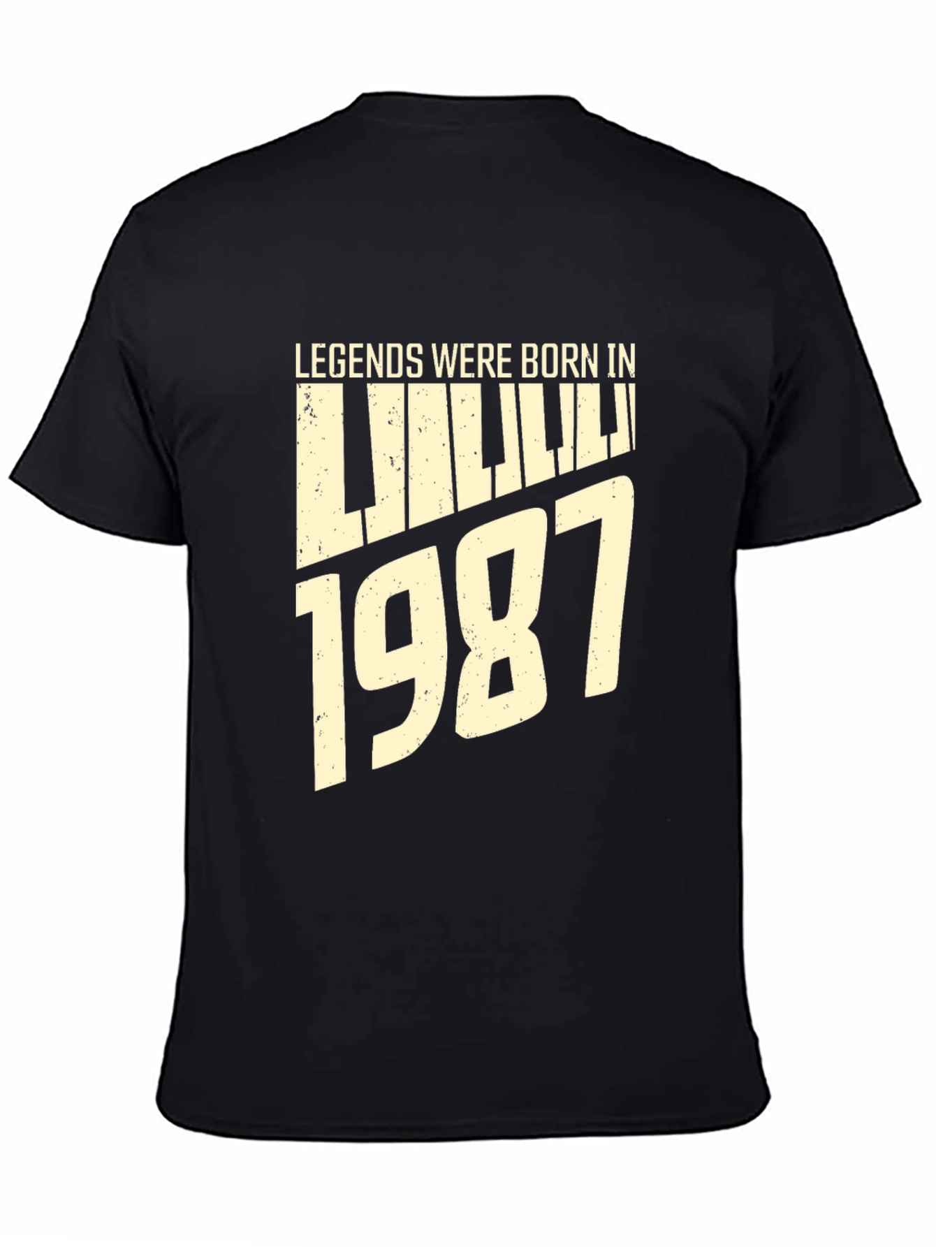 Black Legends Born in 1987 Black T-Shirt view 4