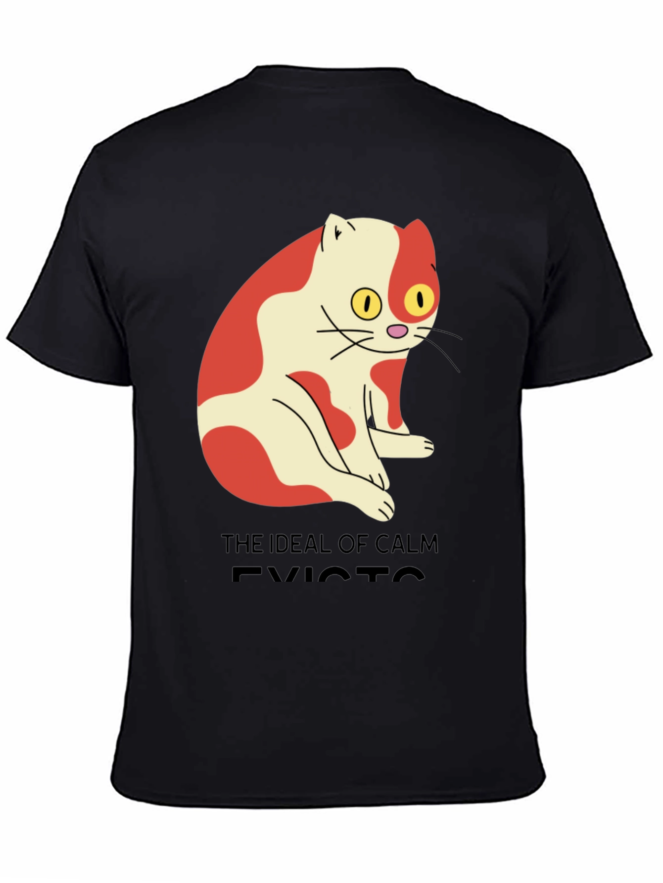 Men's "Ideal of Calm Exists" Cat Graphic T-Shirt - 4