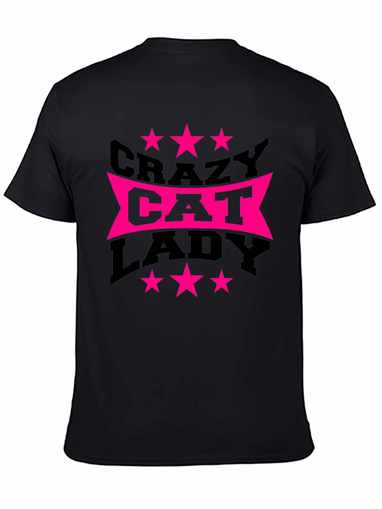 Black Crazy Cat Lady T-Shirt - Novelty Graphic Tee view 4