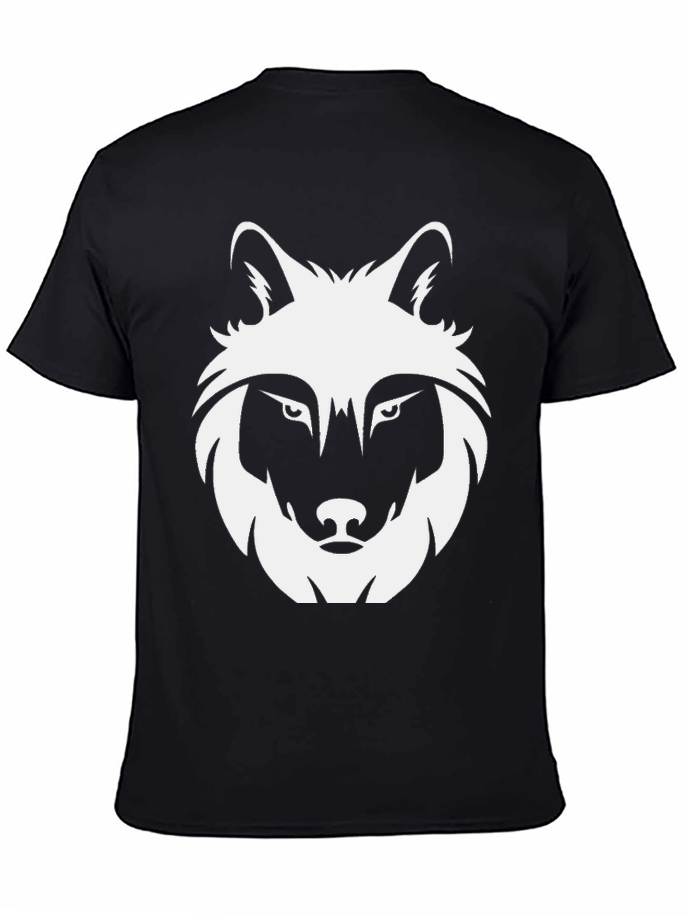 Black Men's Black Wolf Graphic Tee view 4