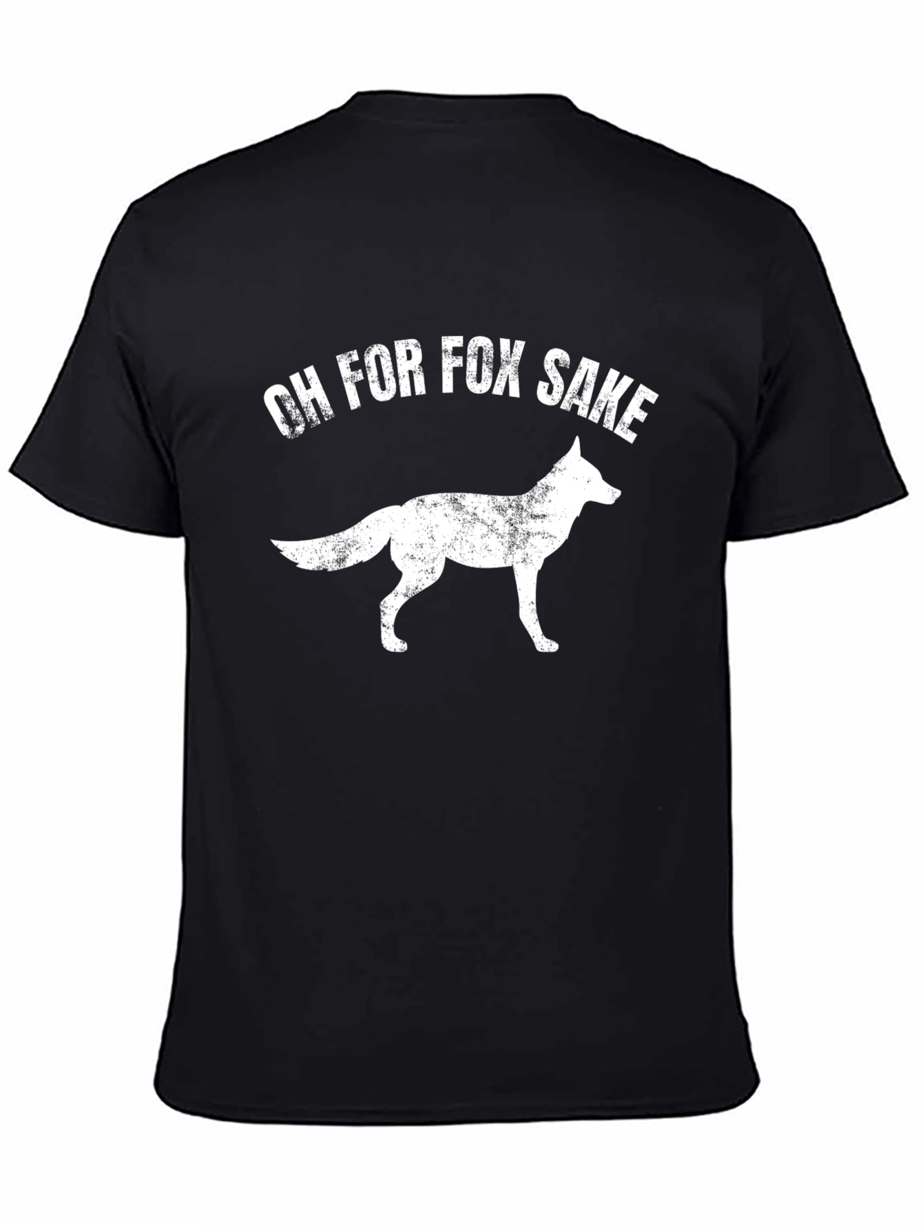 Black Oh For Fox Sake Graphic Tee - Funny Animal T-Shirt view 4