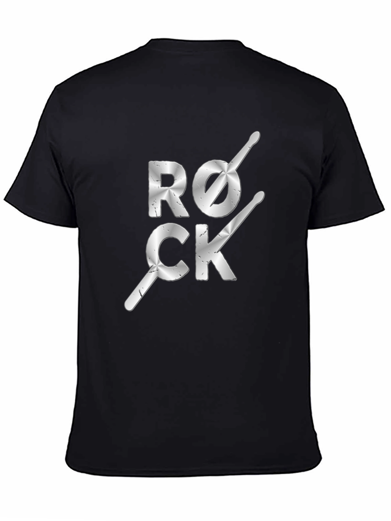 Black Rock Drummer T-Shirt - Music Lover Tee view 4