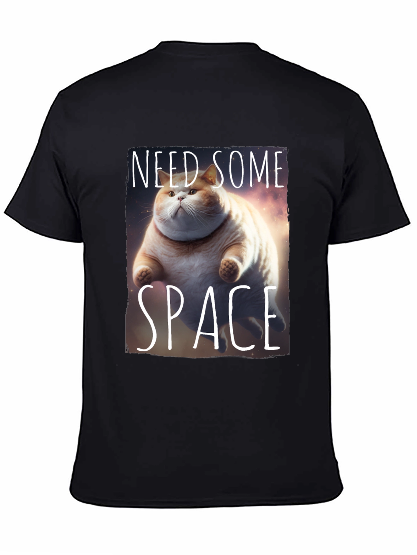 Black Need Some Space Cat T-Shirt view 4