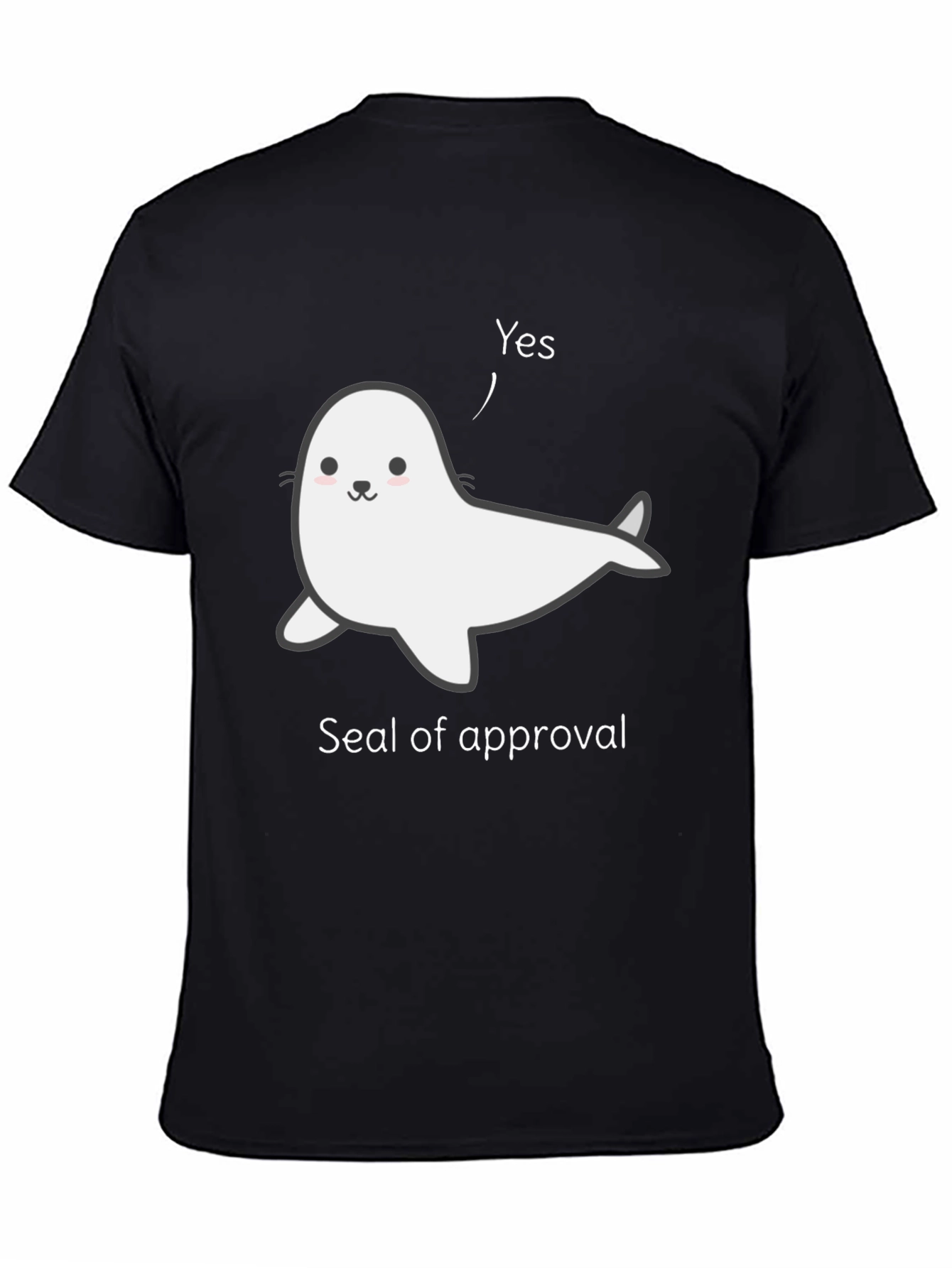 Black Seal of Approval T-Shirt - Funny Animal Tee view 4