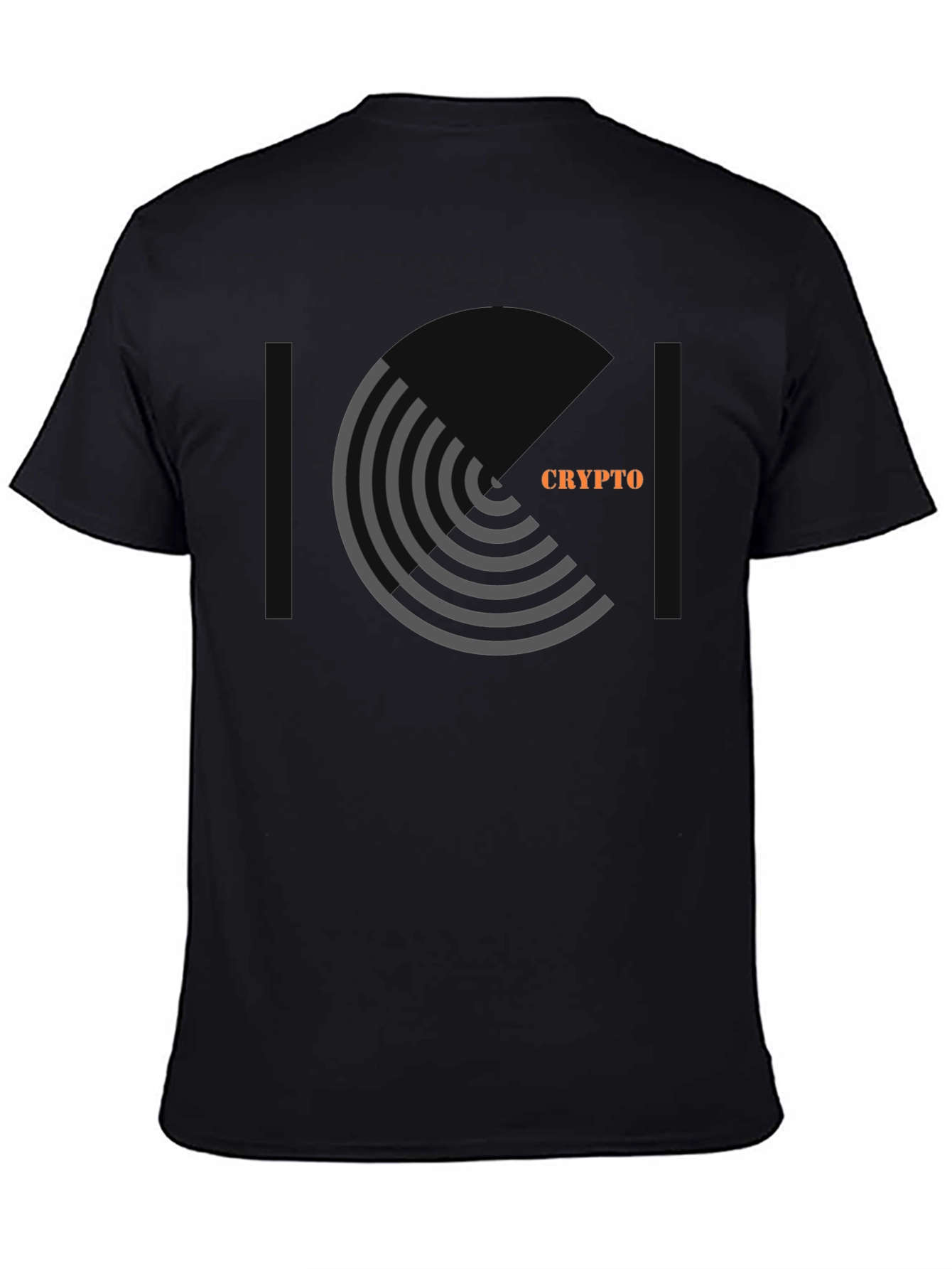 Black Crypto Graphic Tee - Modern Circular Design view 4