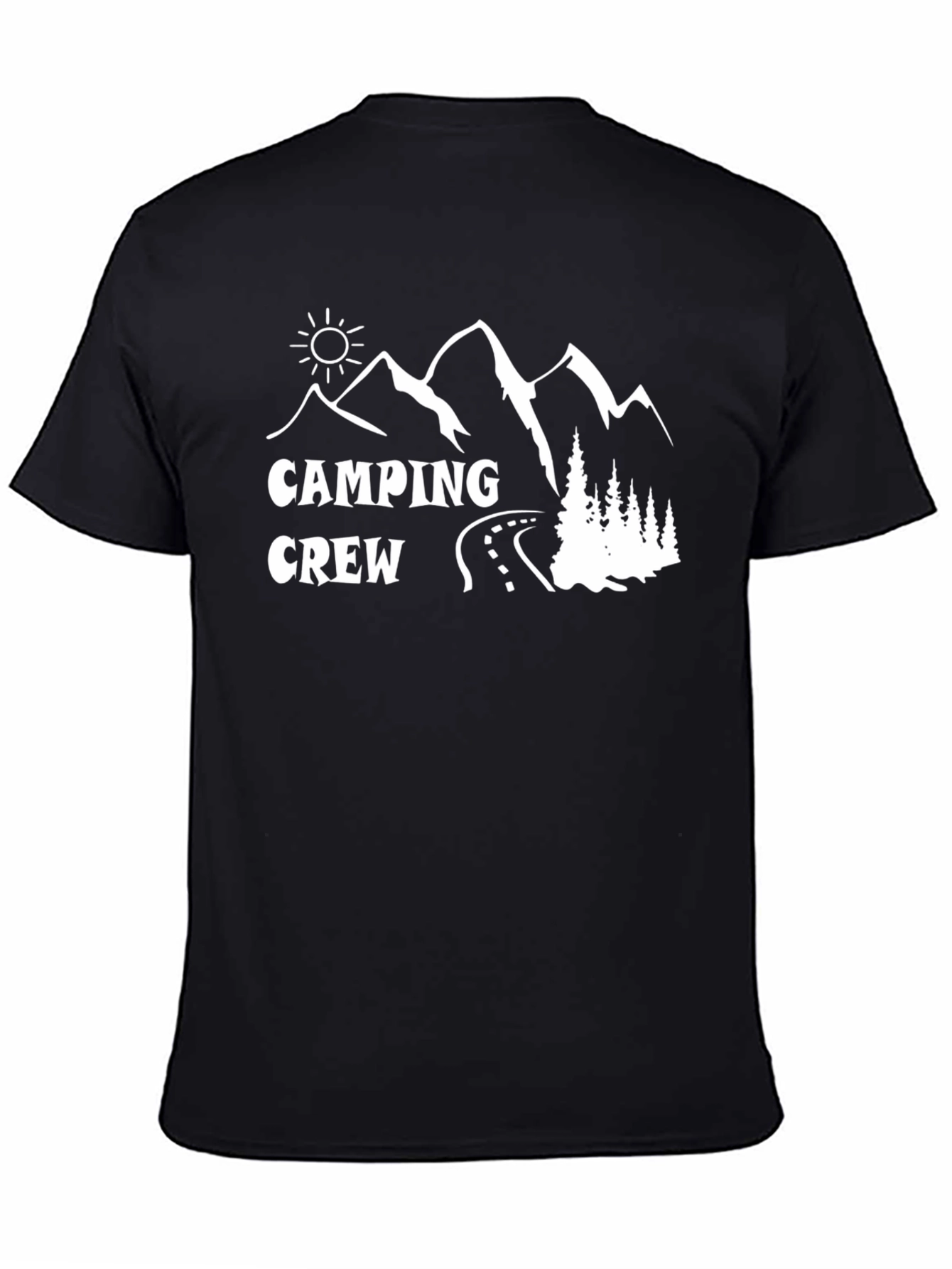 Black Camping Crew Graphic Tee - Outdoor Adventure Shirt view 4
