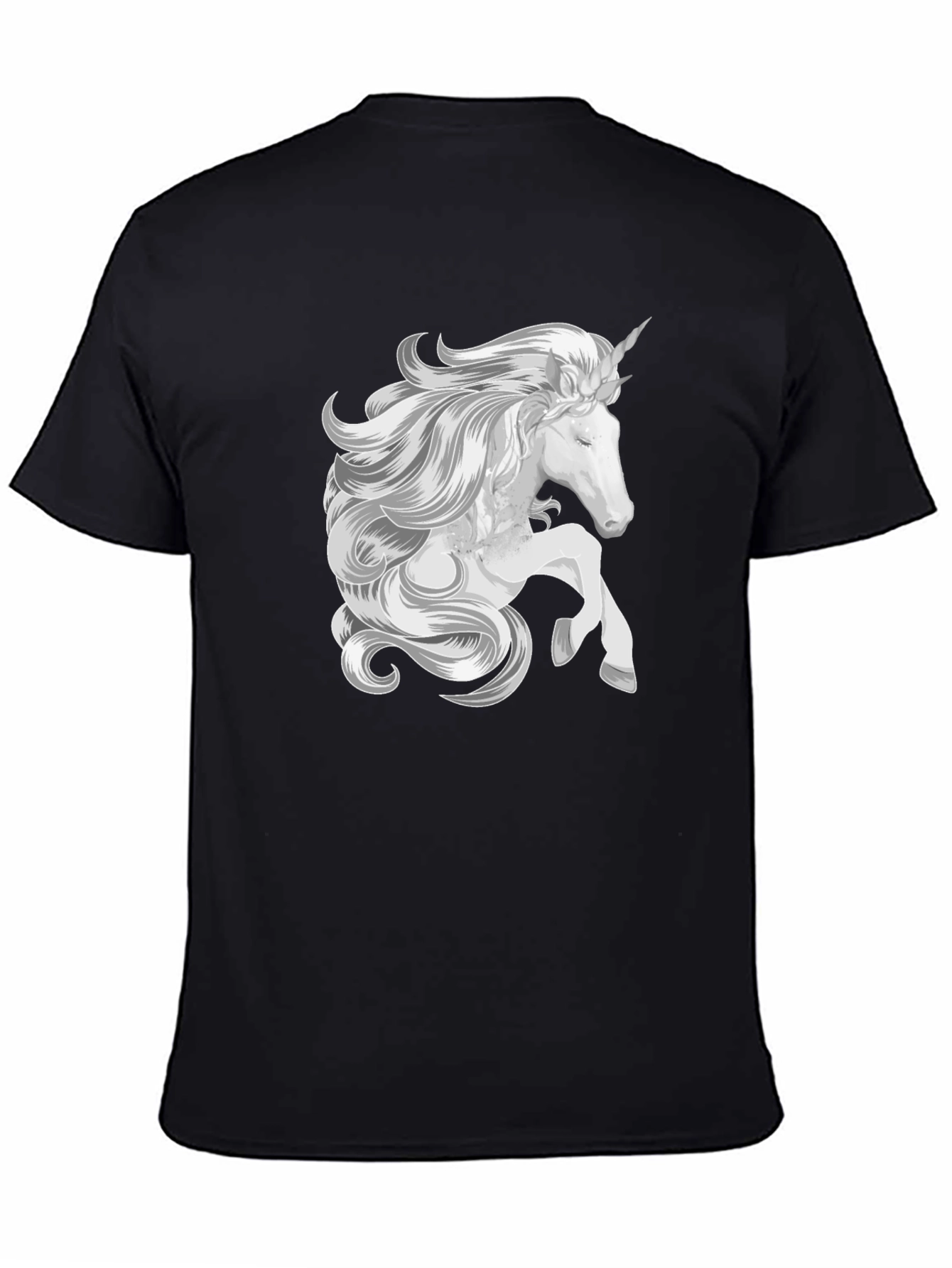 Black Unicorn Graphic Black T-Shirt - Fantasy Style view 4