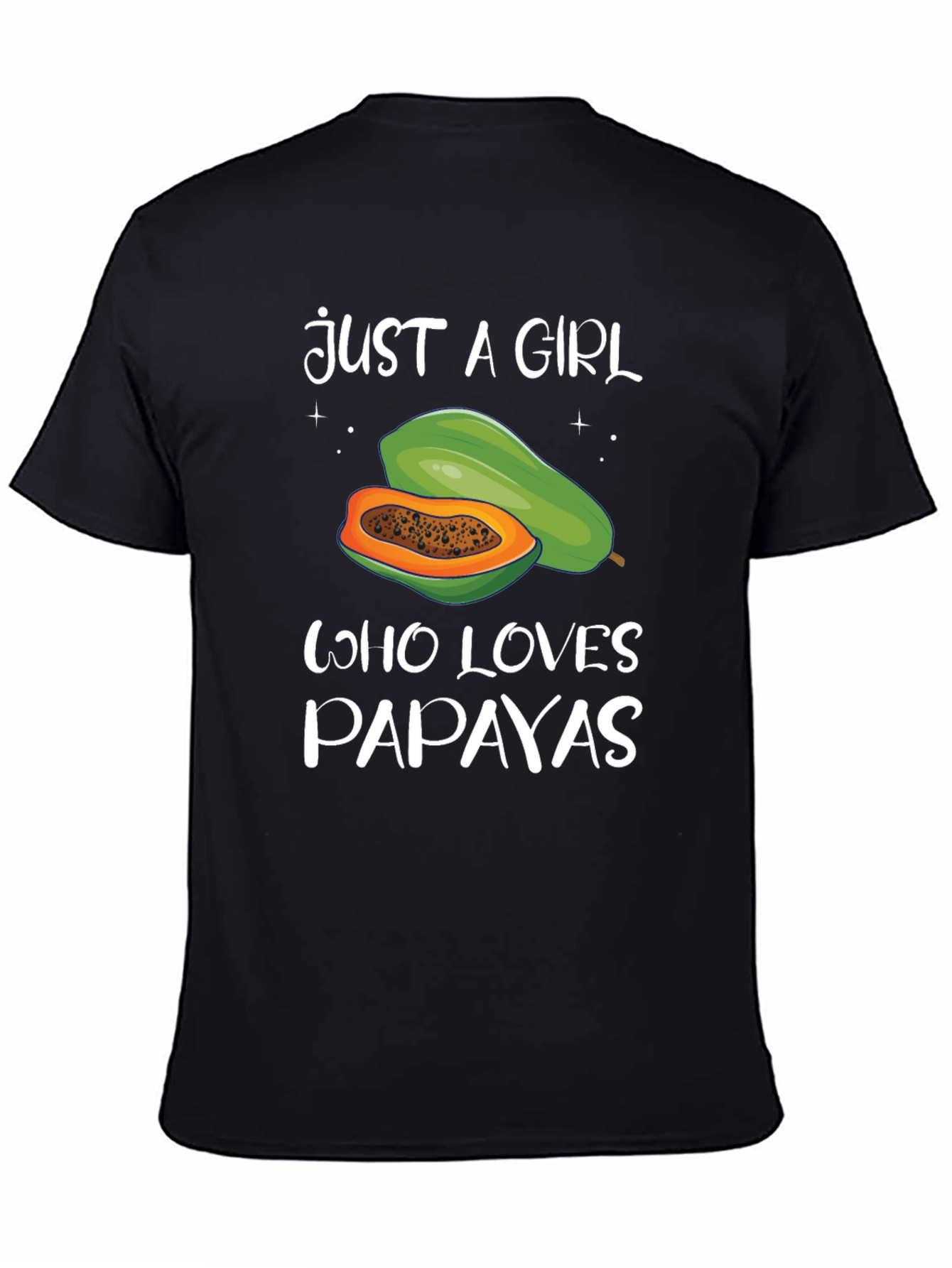 Just A Girl Who Loves Papayas Black T-Shirt - 4