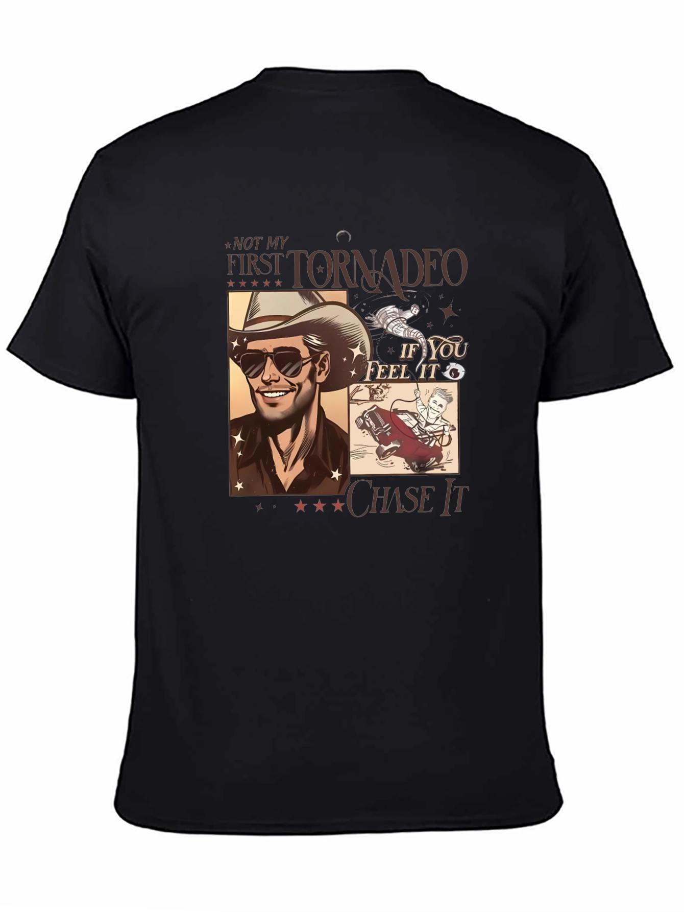 Black Tornado Chaser Graphic Tee - Black Cotton Blend view 4