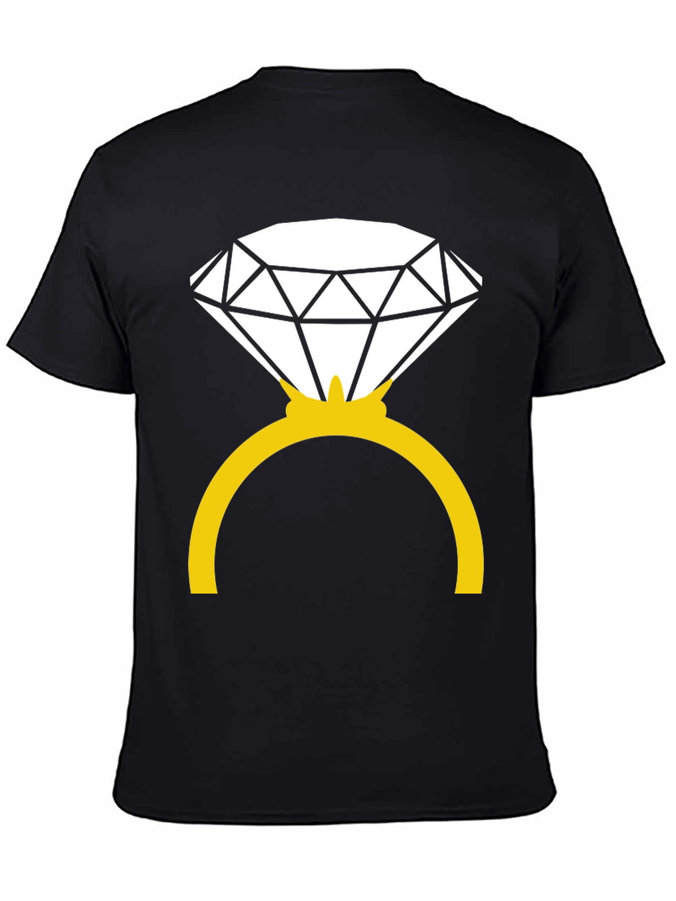 Black Diamond Ring Graphic Tee - Black Cotton Blend view 4