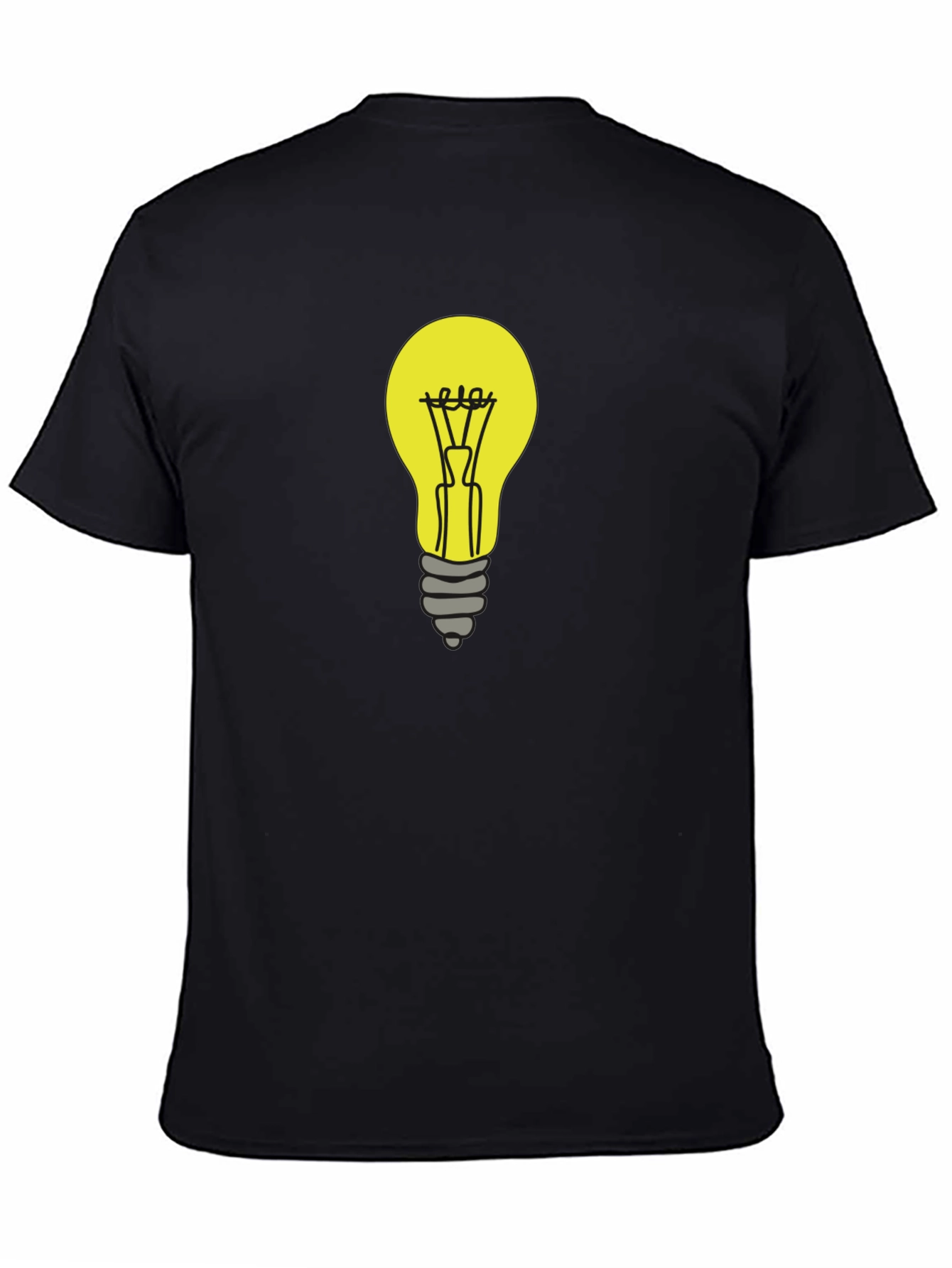 Black Light Bulb Graphic Tee - Black Cotton T-Shirt view 4
