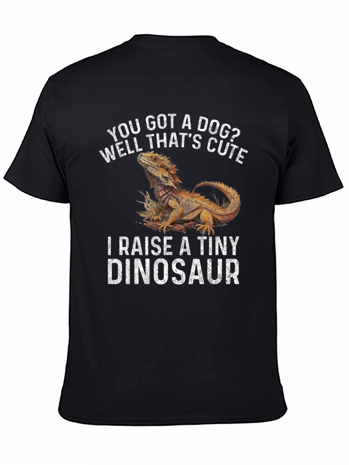 Black Bearded Dragon Owner T-Shirt - Raise a Tiny Dinosaur view 4