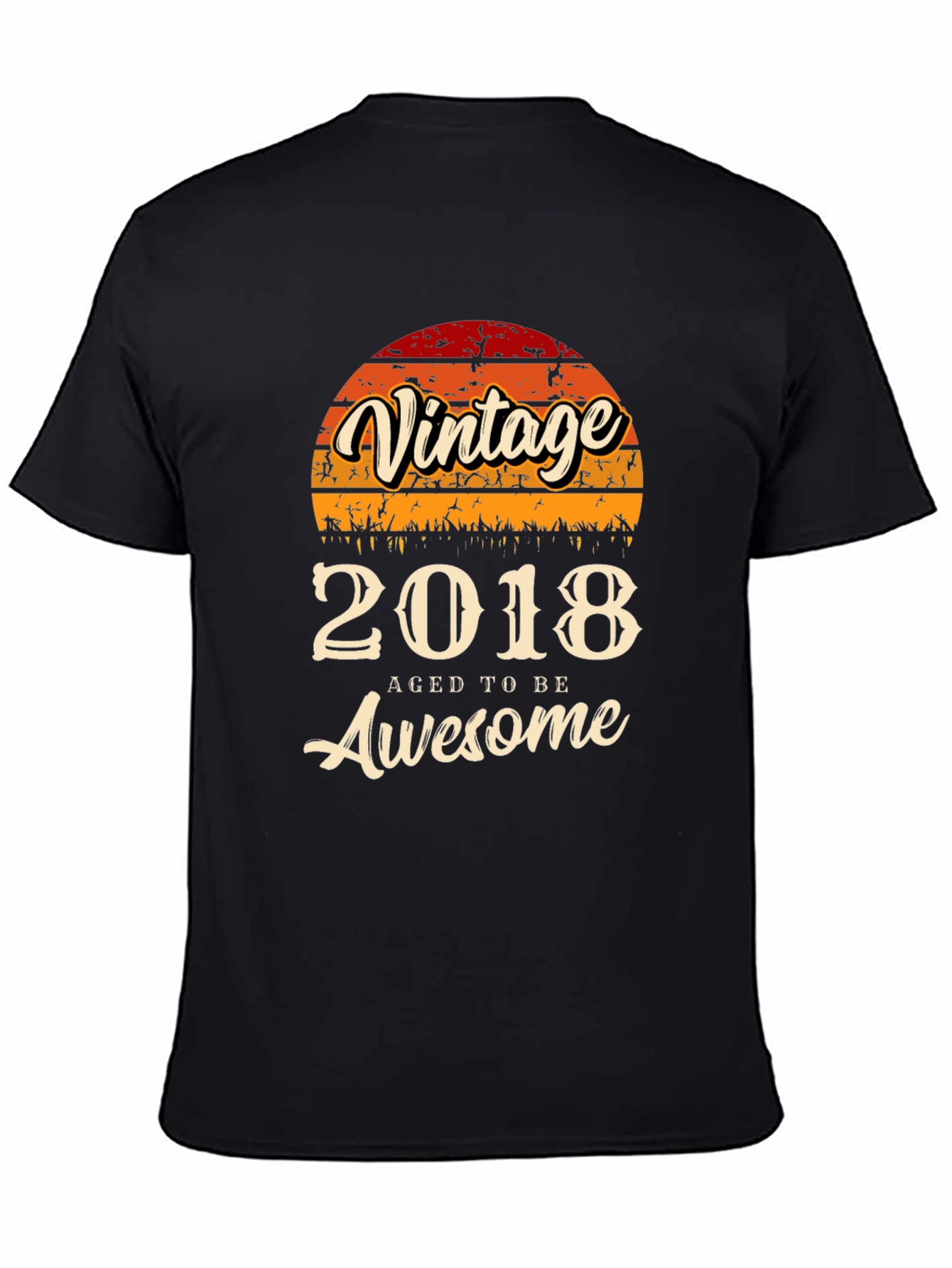 Black Vintage 2018 Aged to Be Awesome T-Shirt view 4