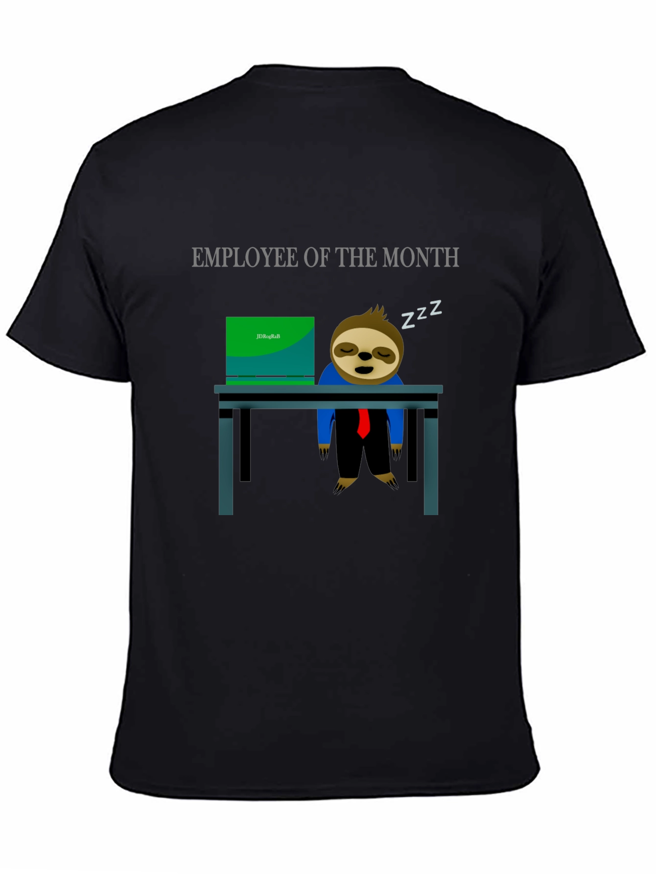 Black Employee of the Month Sloth T-Shirt - Funny Office Tee view 4