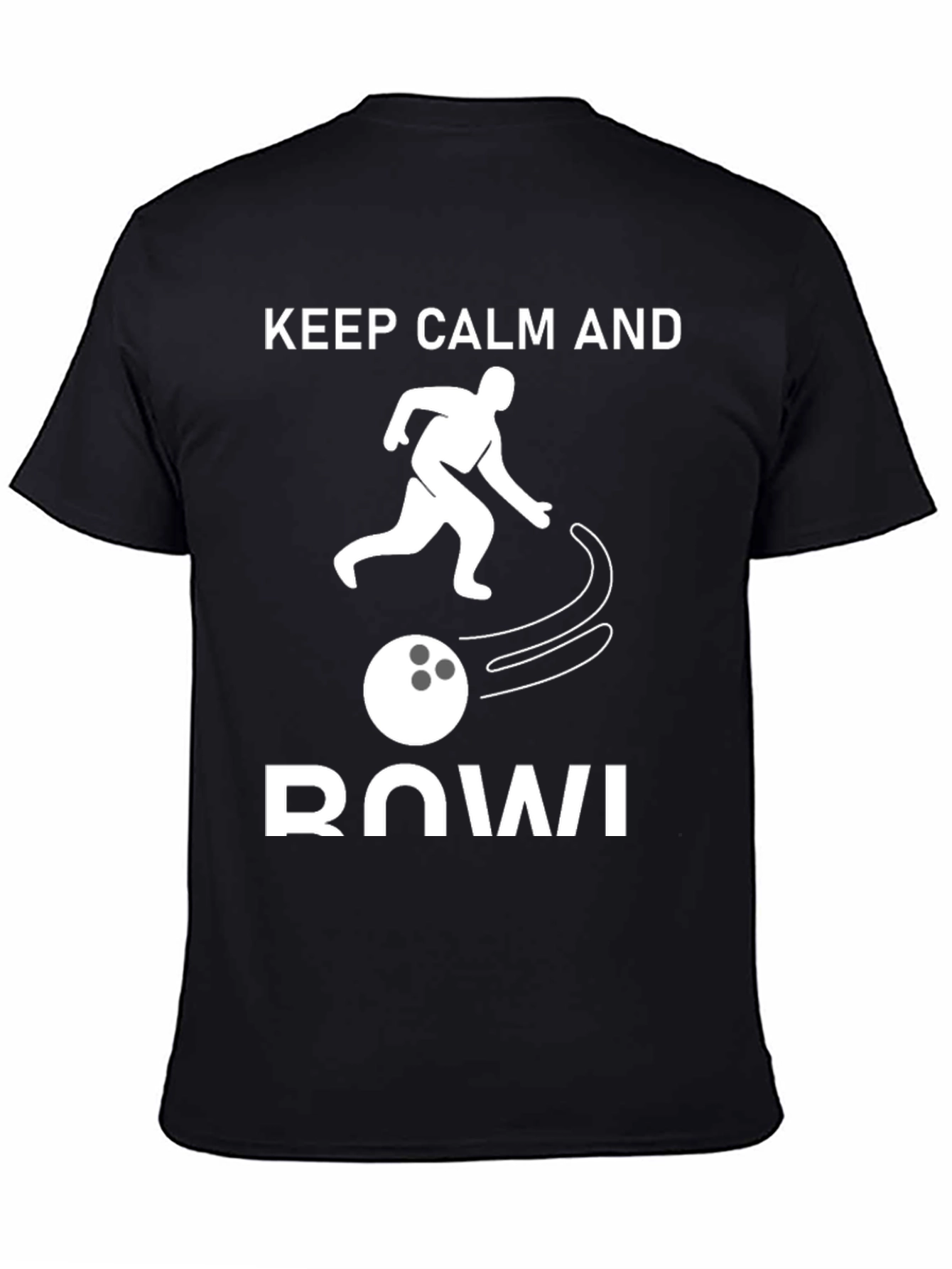 Black Keep Calm and Bowl T-Shirt view 4