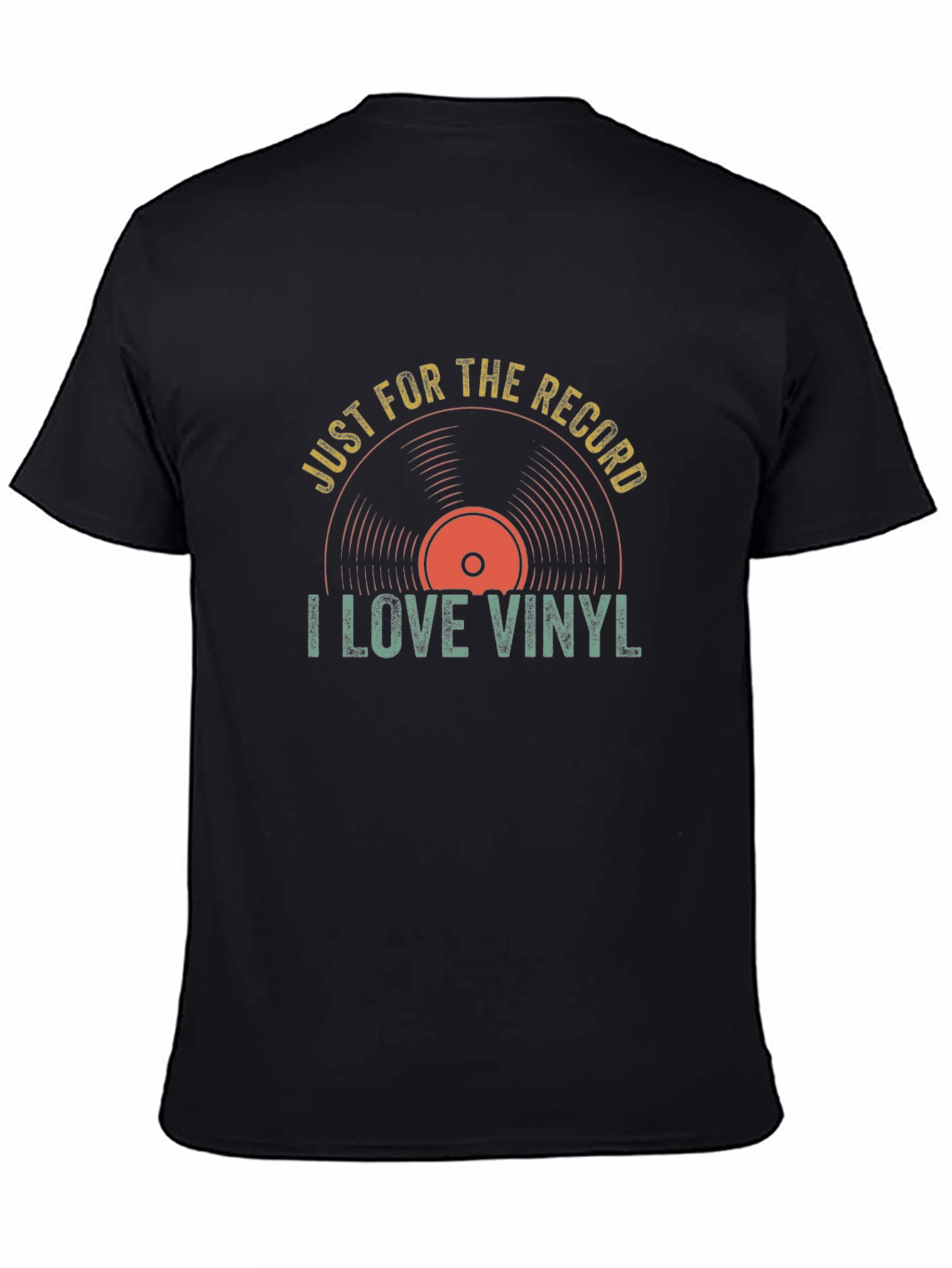 Black Just For The Record I Love Vinyl T-Shirt view 4