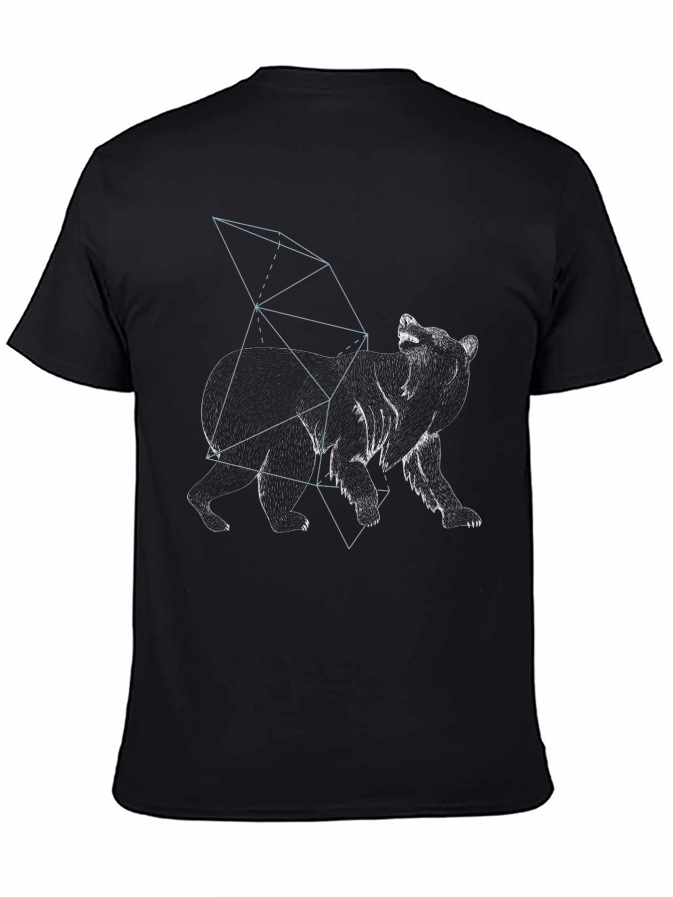 Black Geometric Bear Graphic T-Shirt view 4
