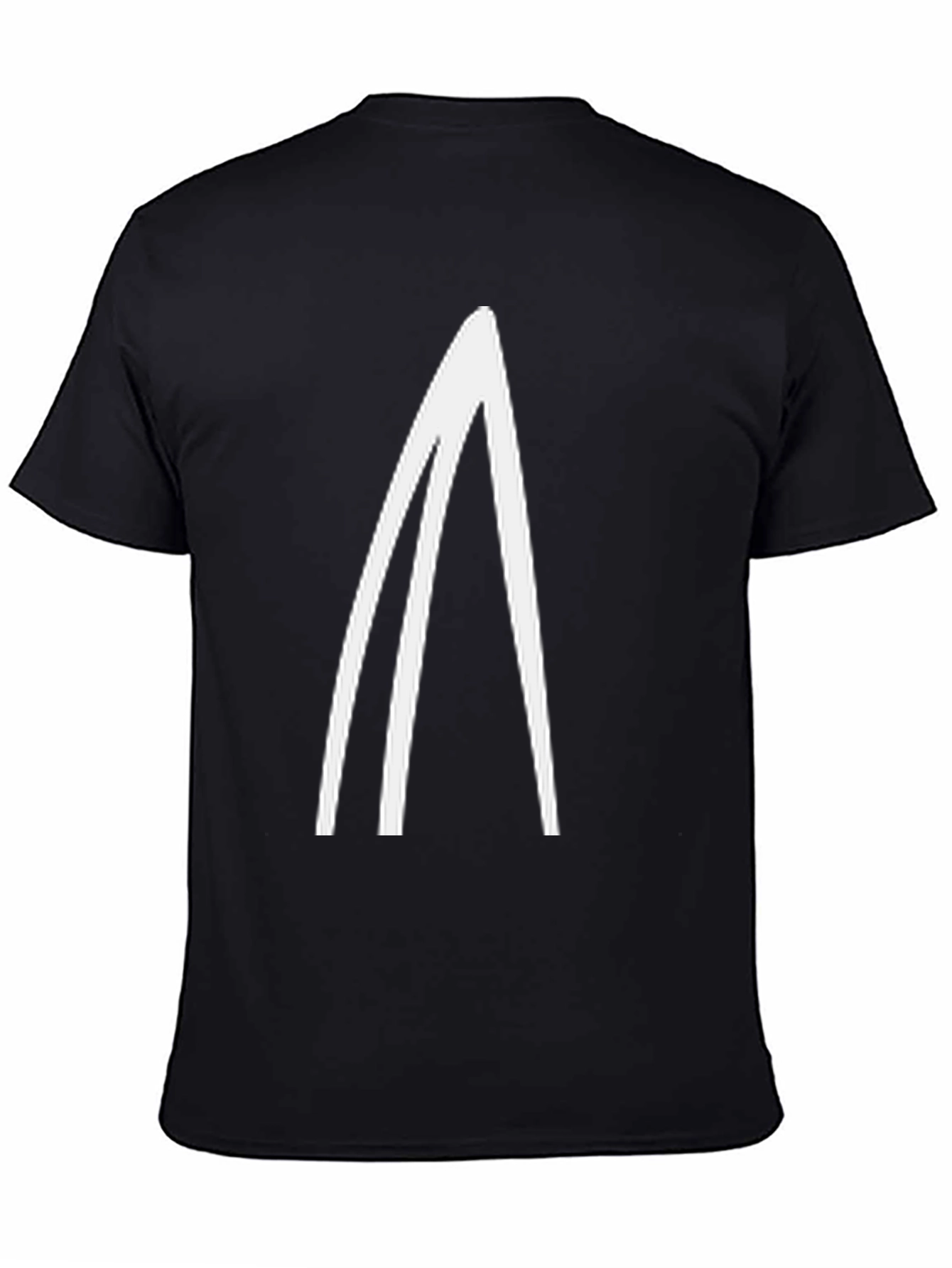 Black Minimalist Triangle Graphic Black T-Shirt view 4