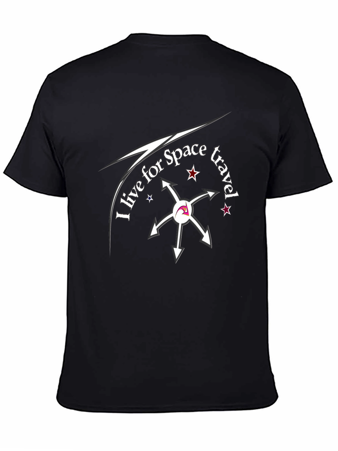 Black I Live for Space Travel Graphic Tee - Black view 4
