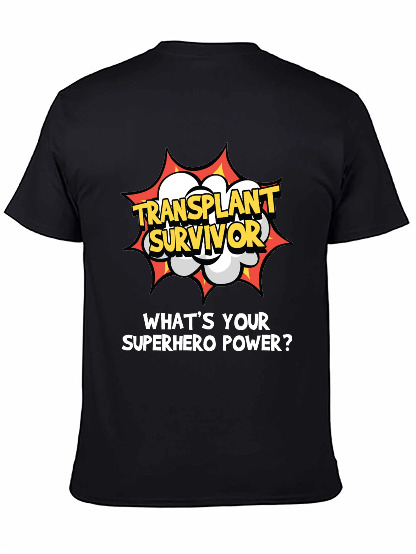 Black Transplant Survivor Superhero Tee view 4