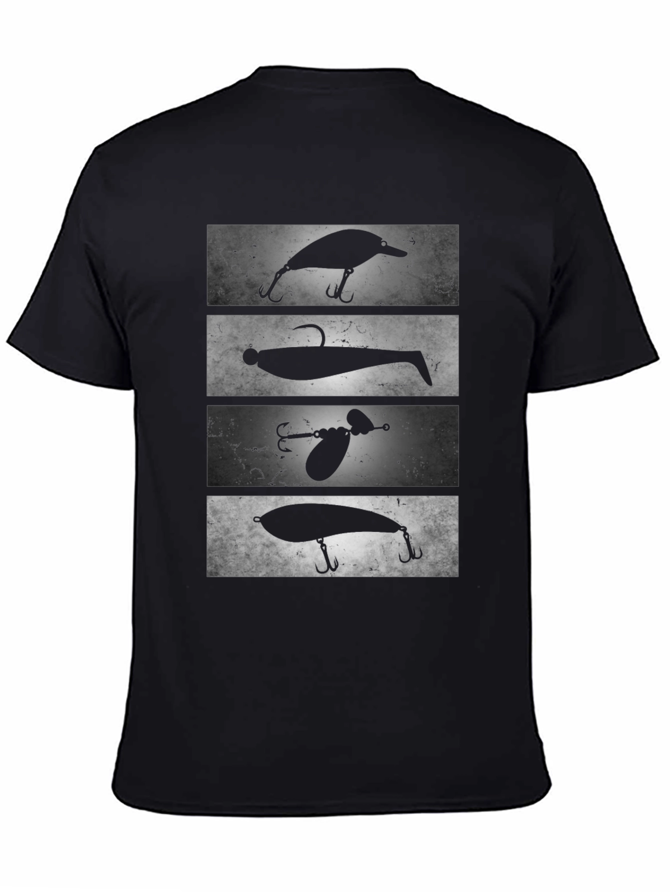Black Fishing Lure Tee - Angler's Choice Graphic T-Shirt view 4