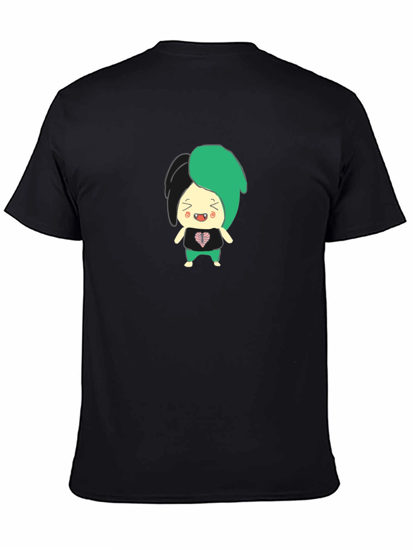 Black Cartoon Character Graphic T-Shirt view 4