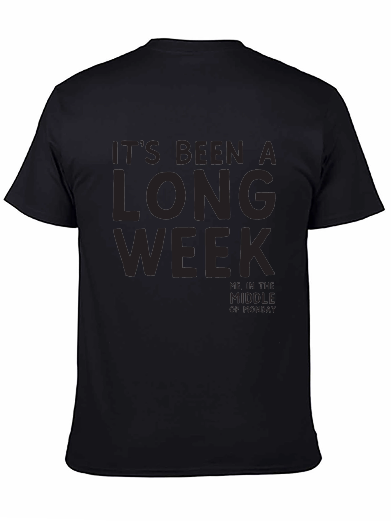 Black It's Been a Long Week Men's Black T-Shirt view 4