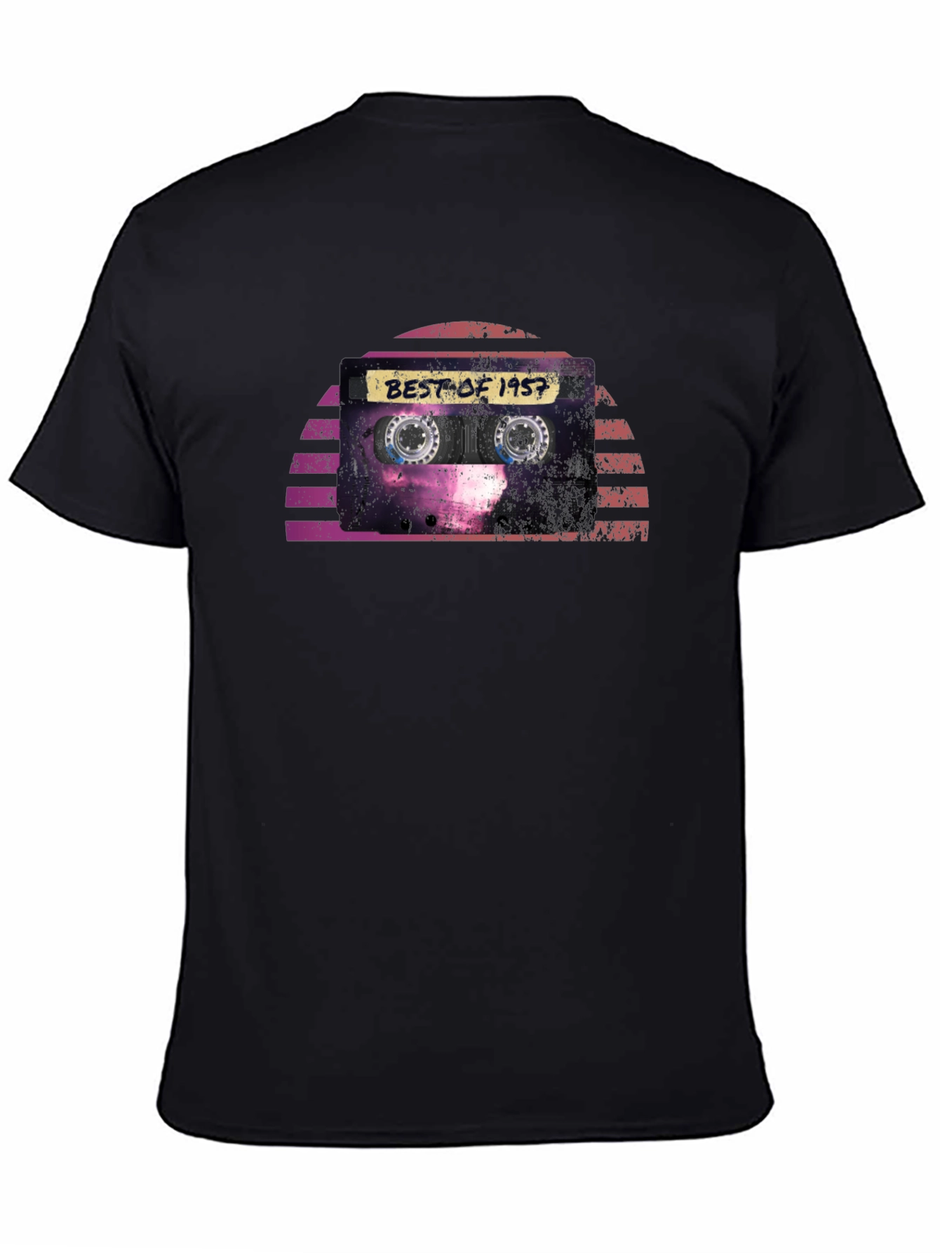Black Best of 1957 Cassette Tape Graphic T-Shirt view 4