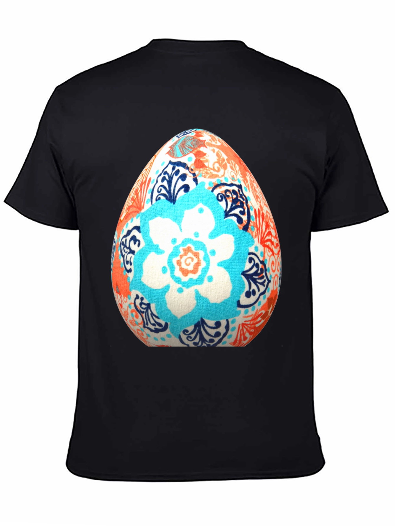 Black Floral Easter Egg T-Shirt view 4
