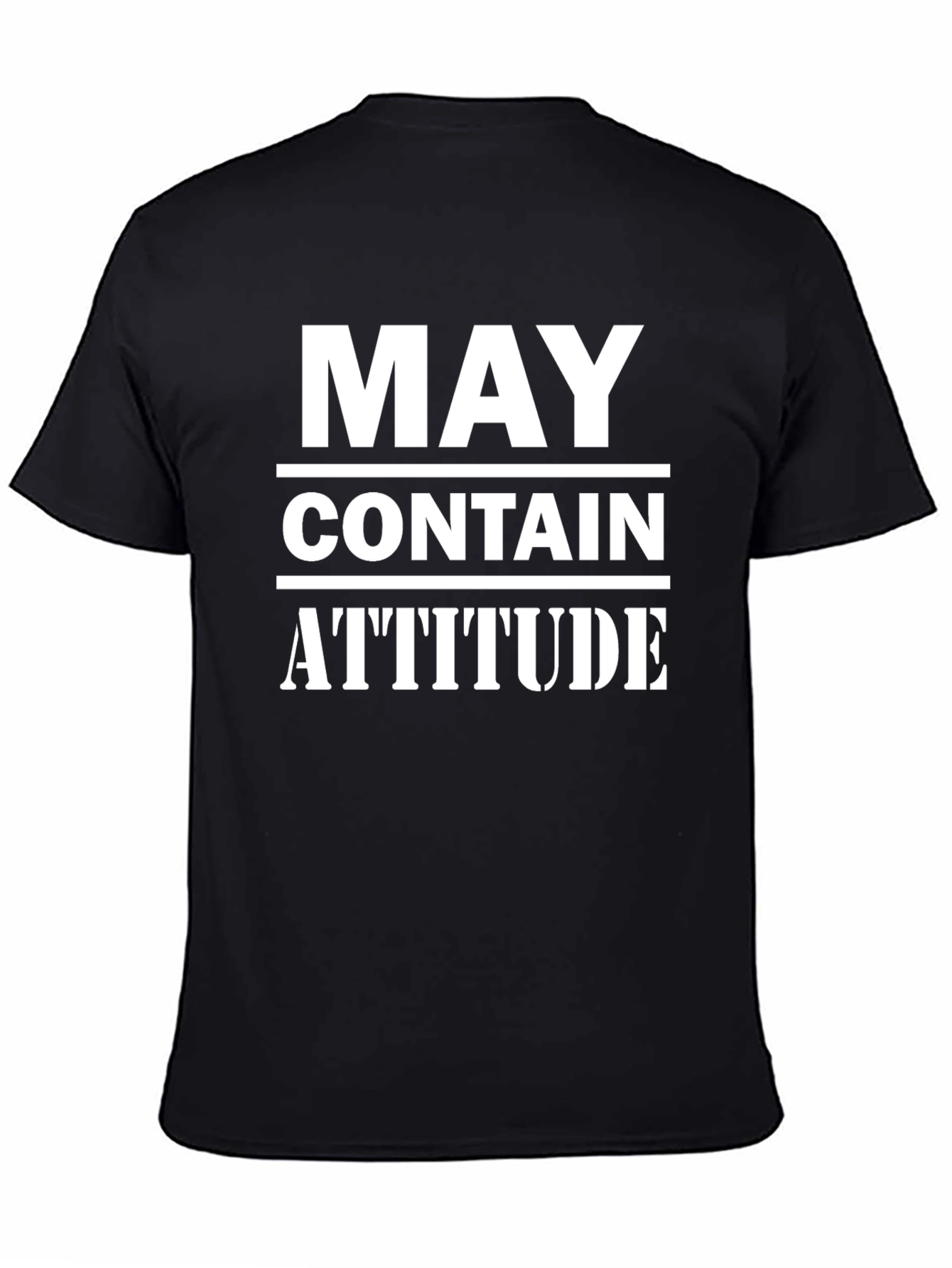 Black May Contain Attitude Graphic Tee view 4