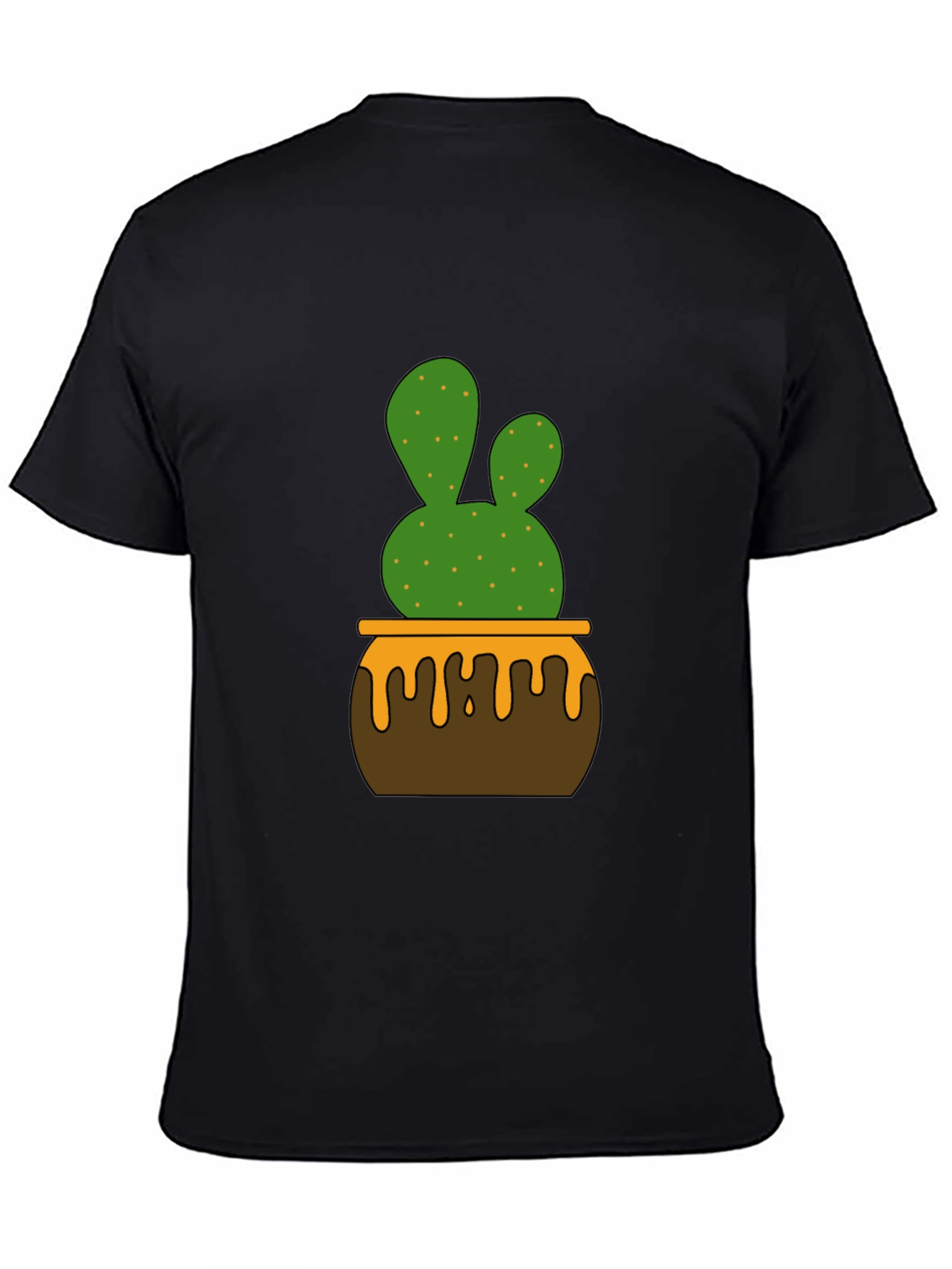 Black Cactus in Pot Graphic Tee - Stylish Unisex T-Shirt view 4
