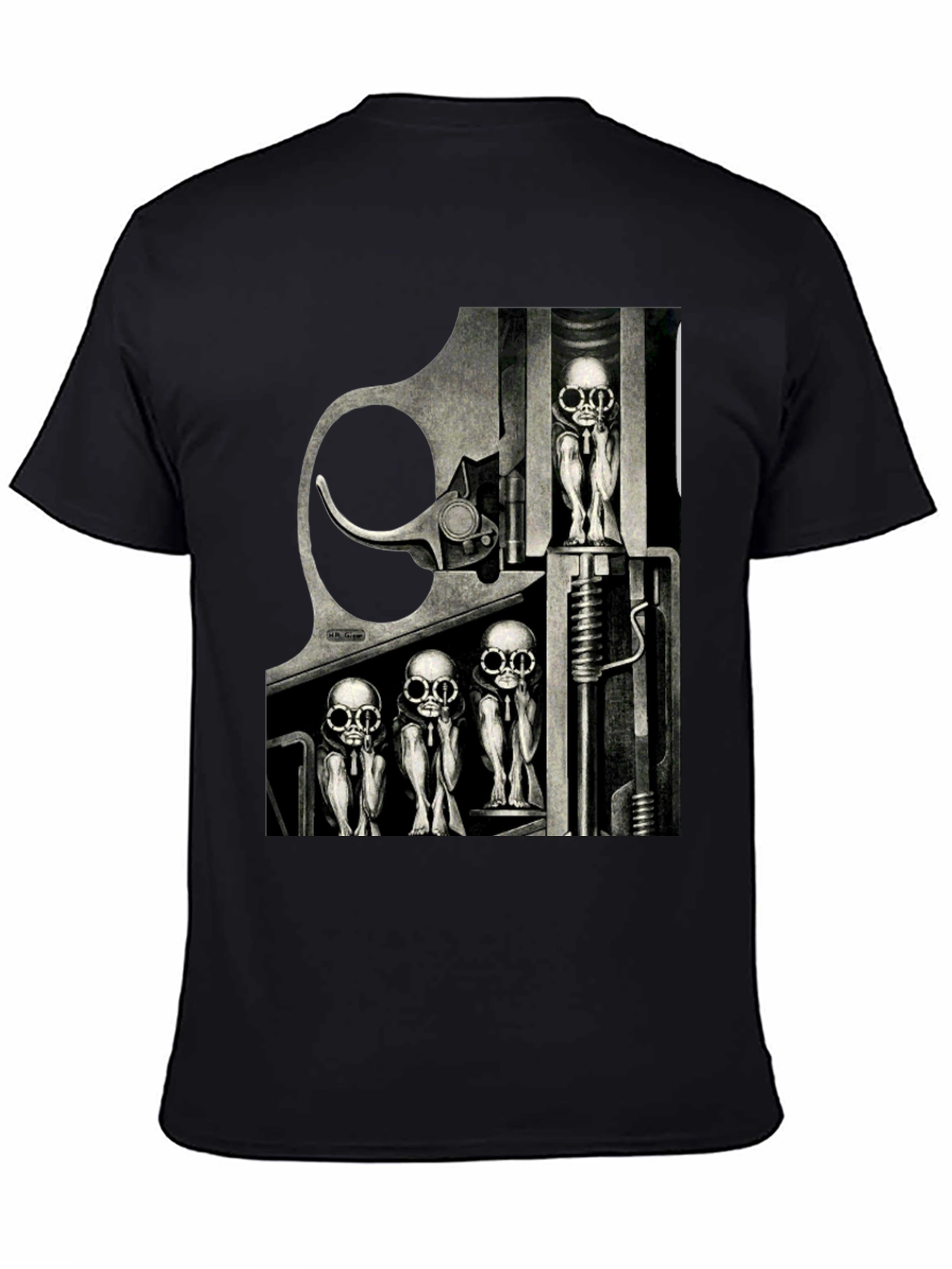 Black Surreal Art Graphic T-Shirt - Edgy Design view 4