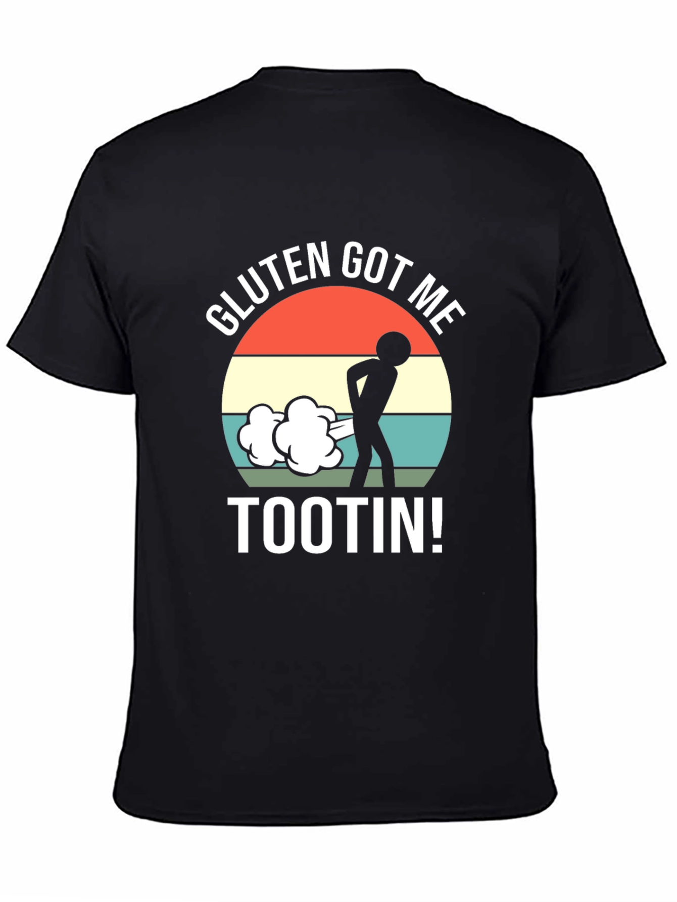 Black Gluten Got Me Tootin' Graphic T-Shirt view 4