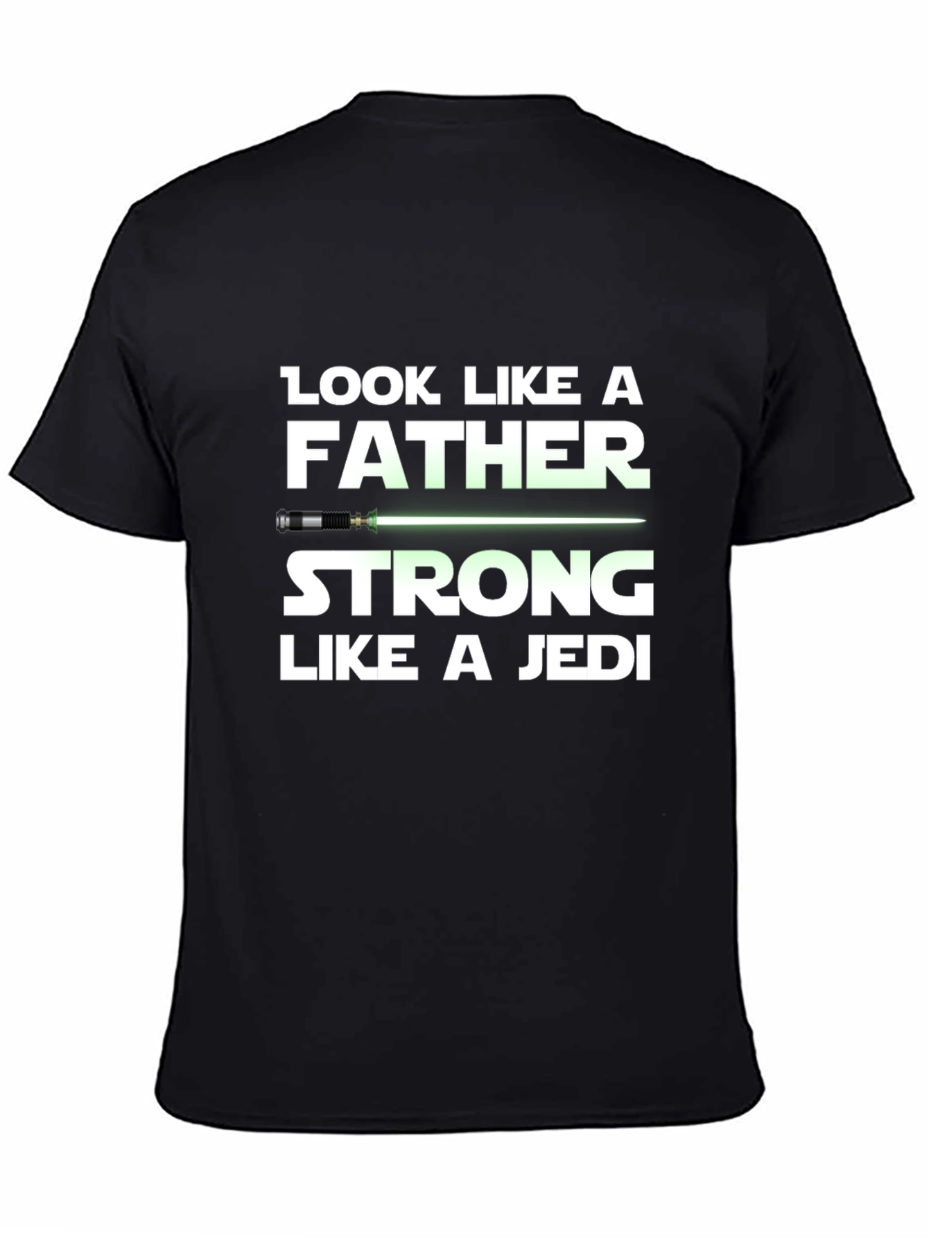 Black Father Strong Like a Jedi Graphic T-Shirt view 4