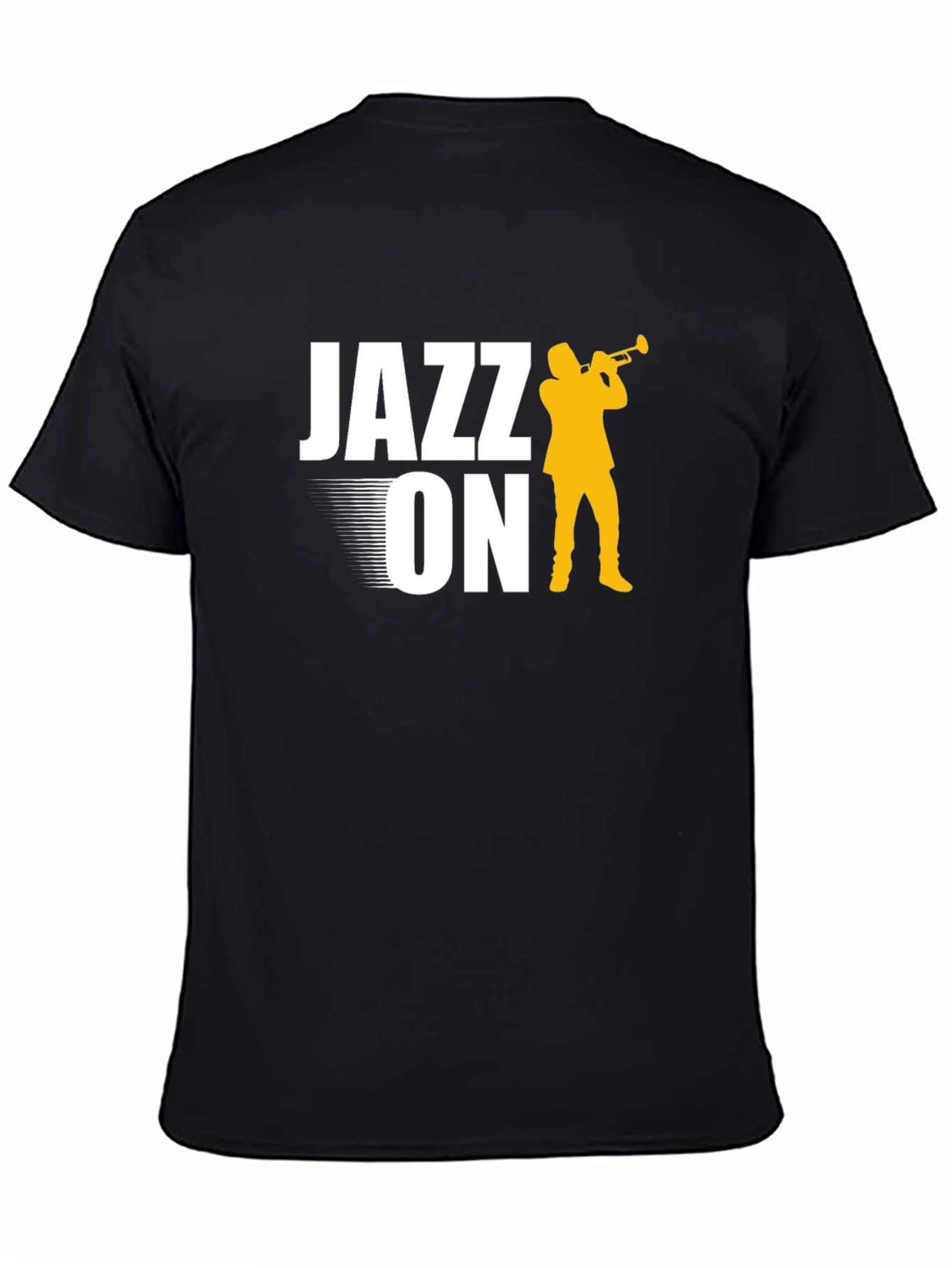 Black Jazz On Graphic Tee - Black Cotton T-Shirt view 4