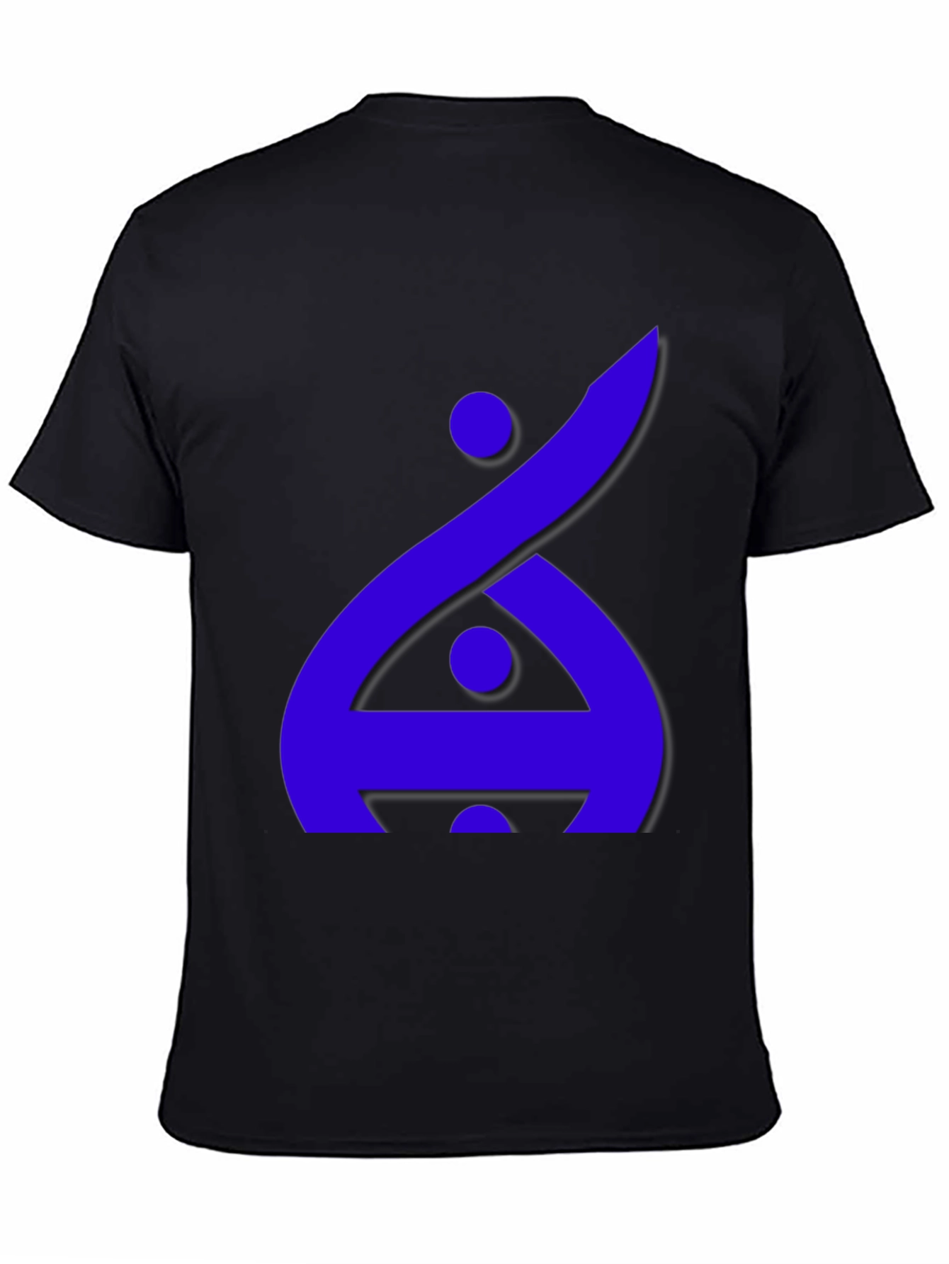 Black Modern Graphic Tee - Blue Abstract Design on Black view 4