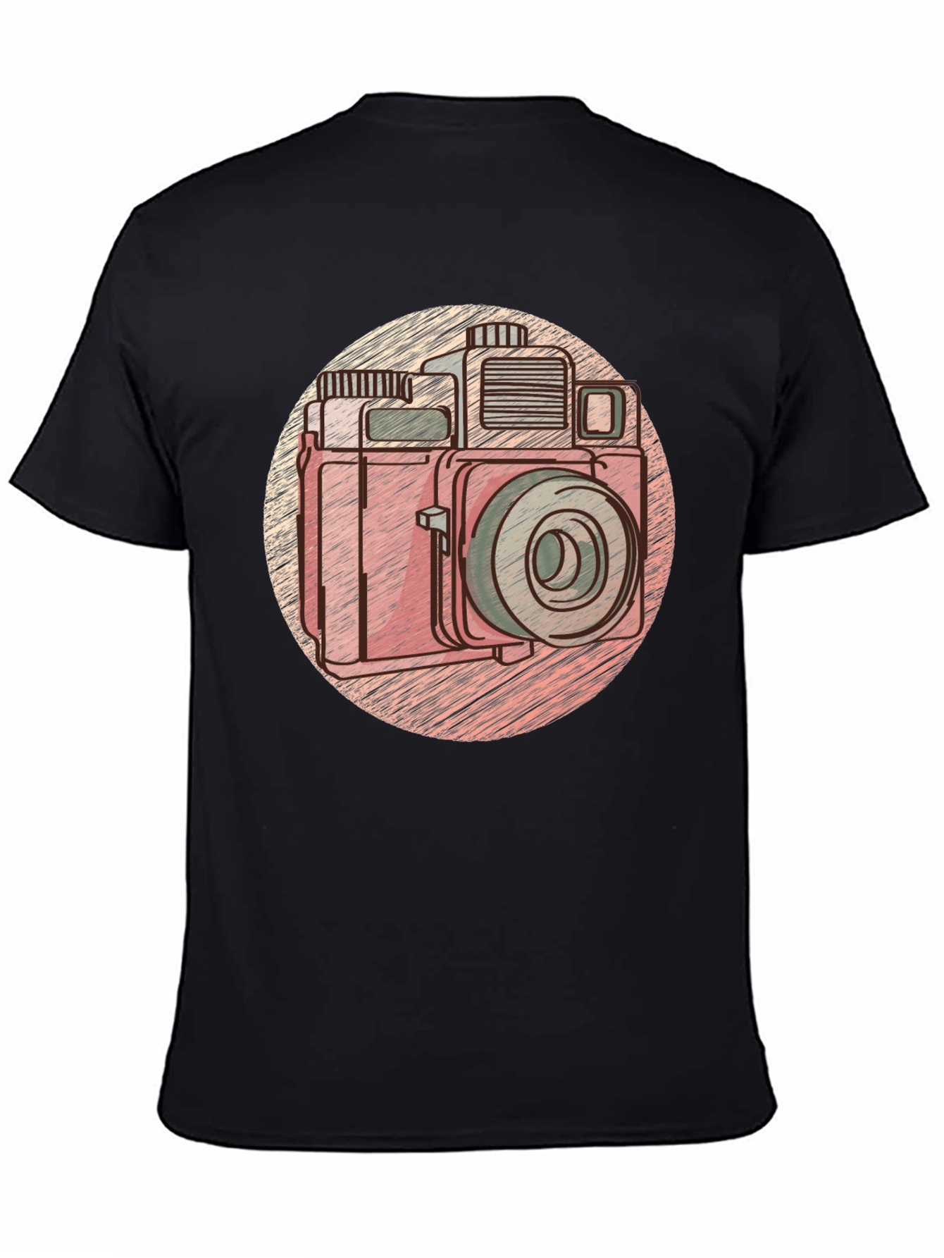 Black Retro Camera Graphic Tee - Vintage Style T-Shirt view 4