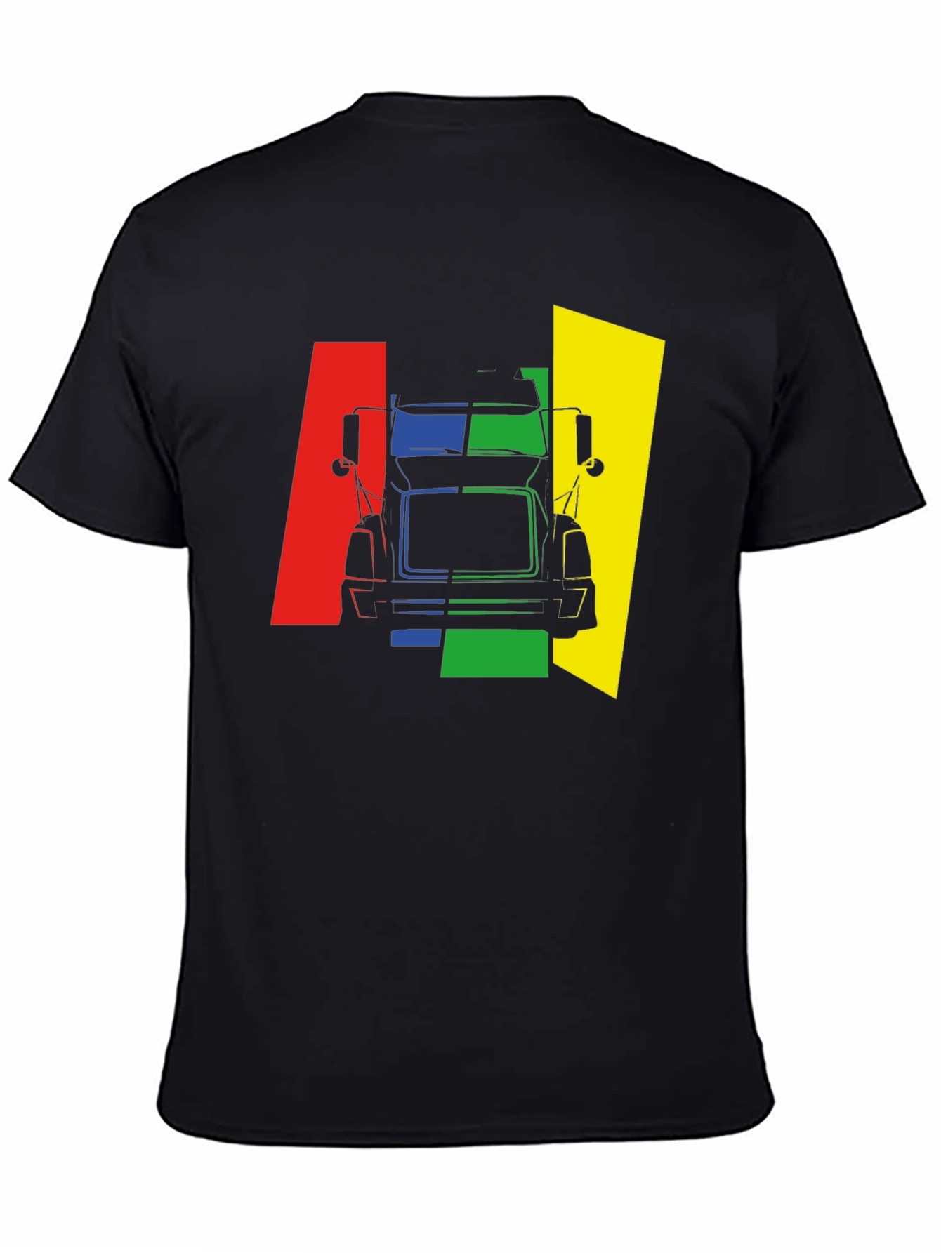 Black Truck Graphic Tee - Bold Color Block Design view 4