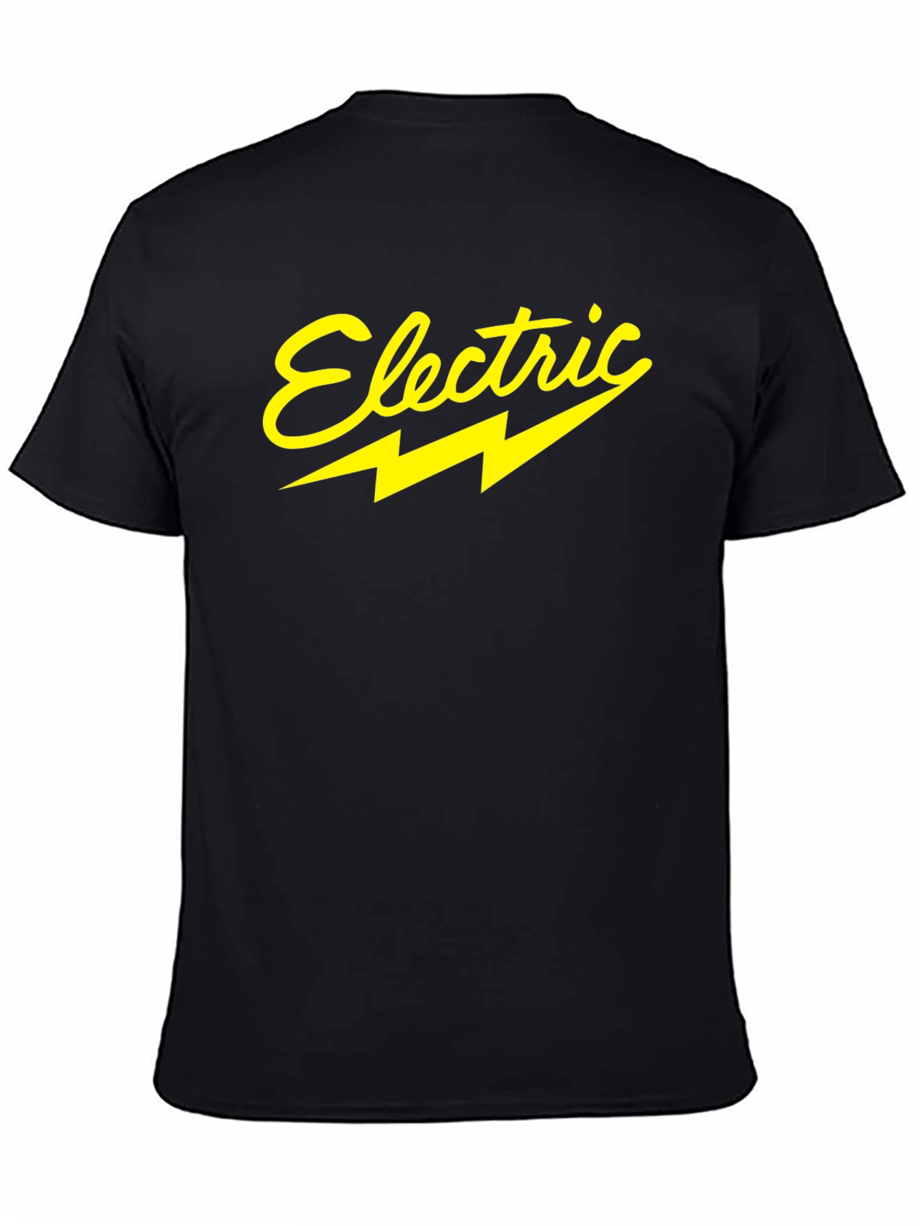 Black Electric Bolt Graphic Black T-Shirt view 4