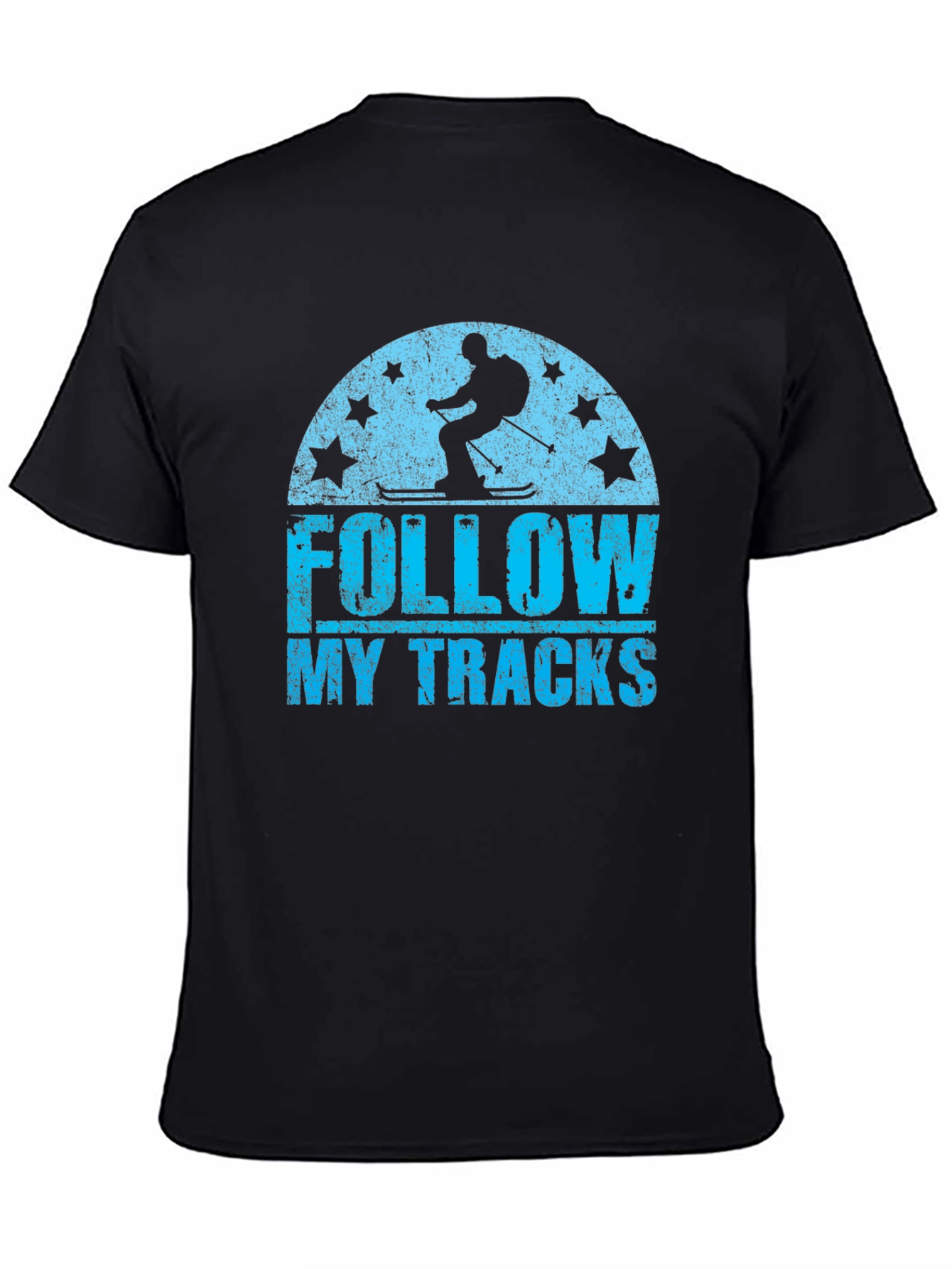 Black Follow My Tracks Skiing T-Shirt view 4