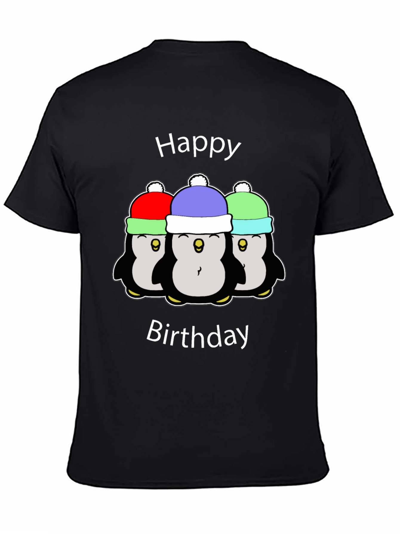 Black Penguin Birthday T-Shirt - Fun Party Tee view 4