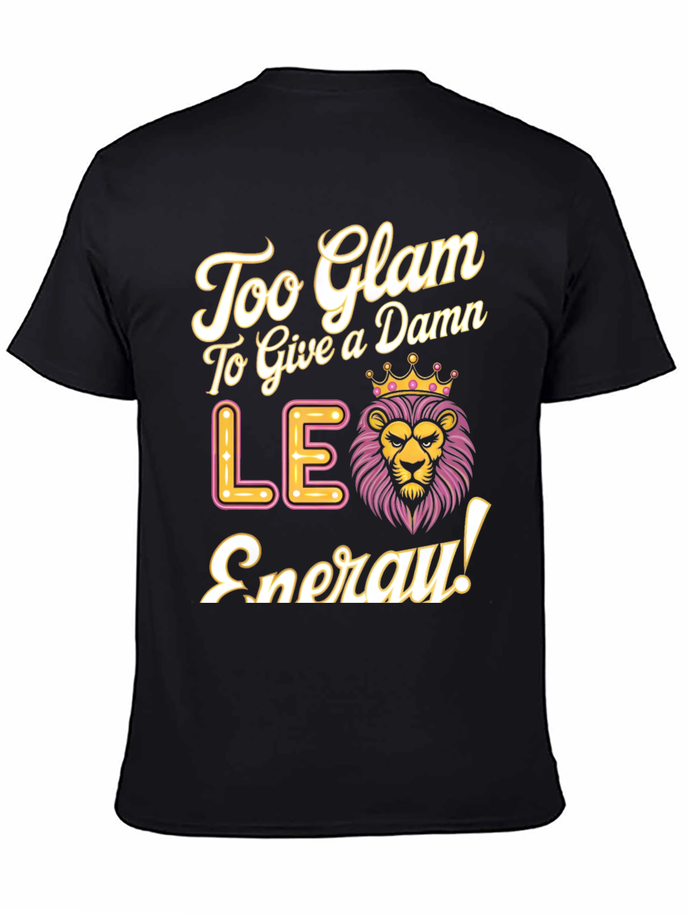 Black Too Glam Leo Energy Black T-Shirt view 4