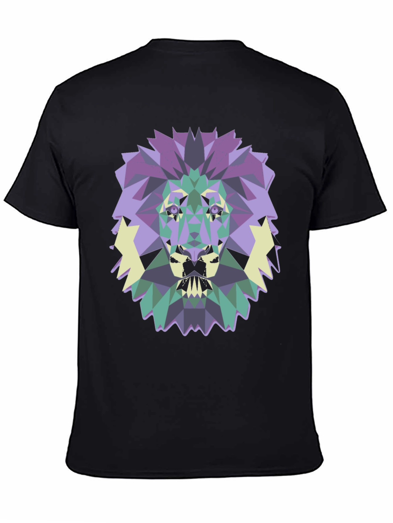 Black Geometric Lion Graphic Tee - Modern Style view 4