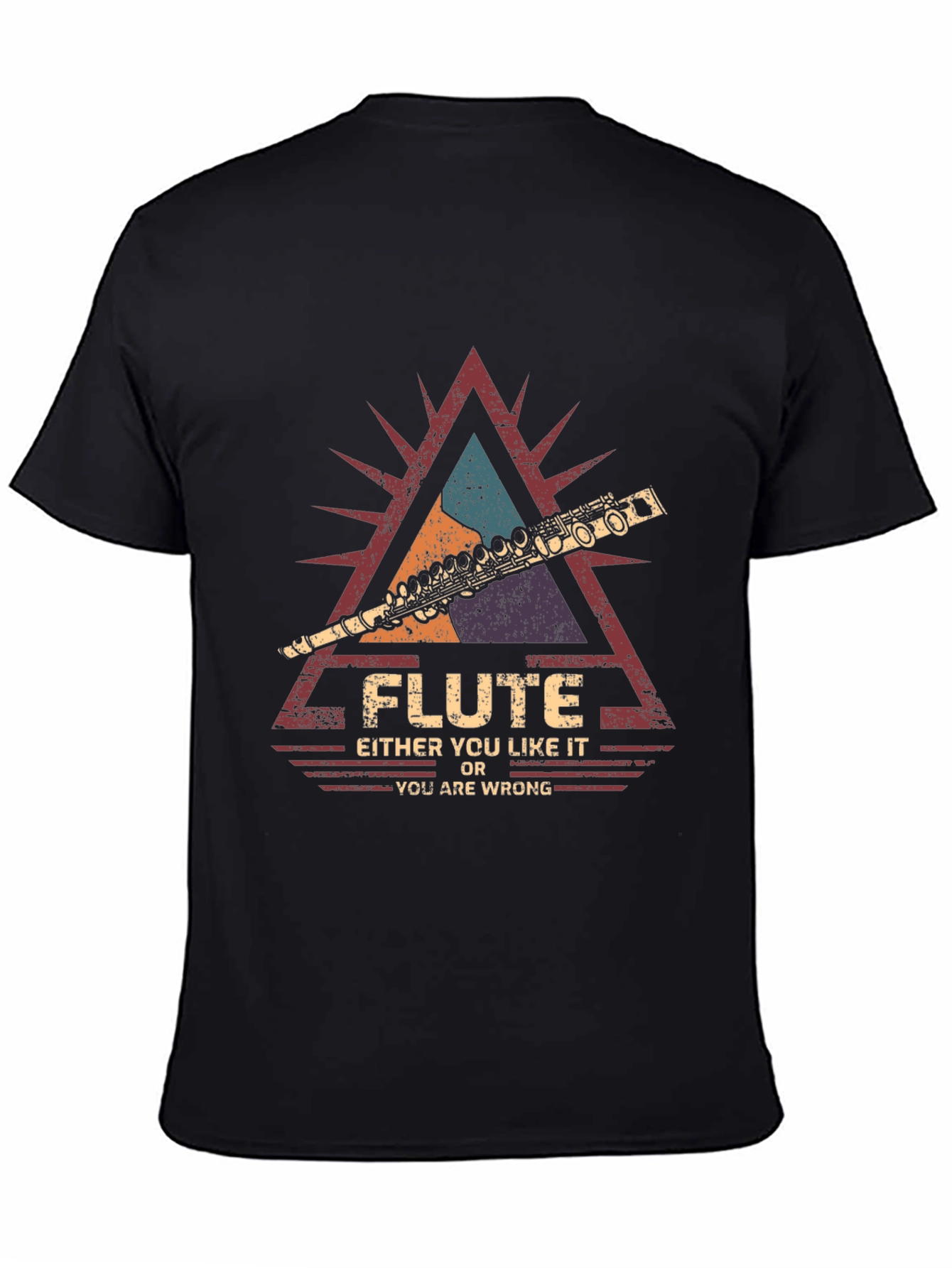 Black Flute Lover T-Shirt - Funny Music Gift view 4