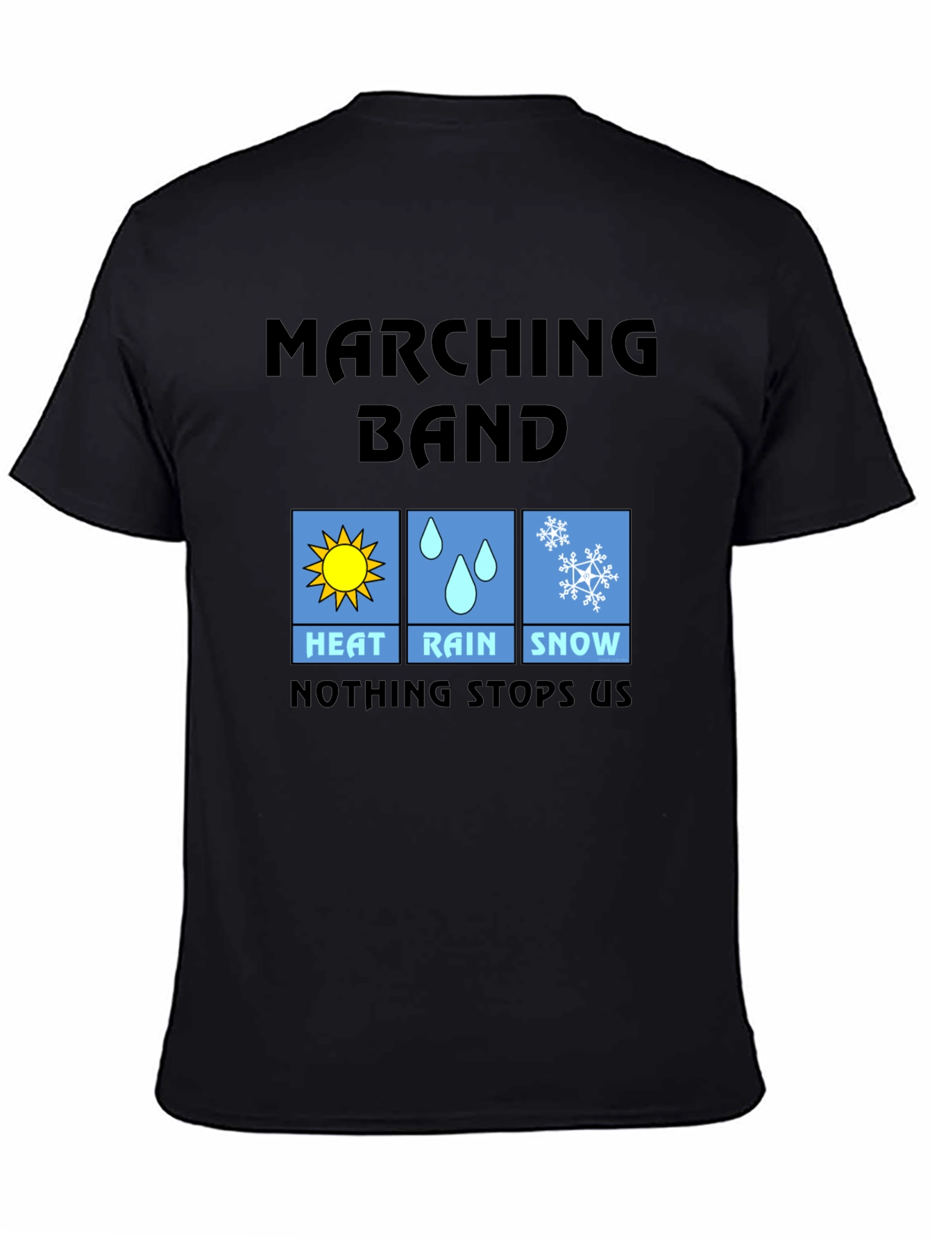 Black Marching Band Weather T-Shirt view 4